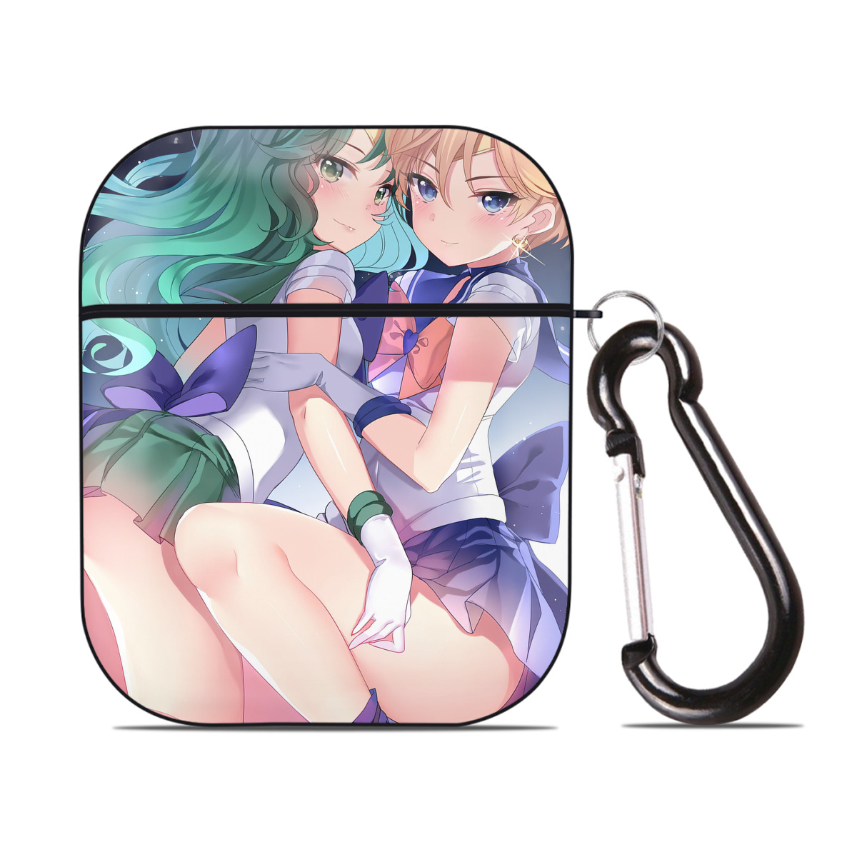（画像用） 美少女戦士セーラームーン Sailor Moon AirPods 第2世代保護ケース ハードシェル ブラック 耐衝撃・防指紋・カラビナ付き