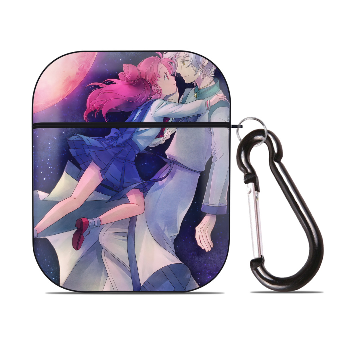 （画像用） 美少女戦士セーラームーン Sailor Moon AirPods 第2世代保護ケース ハードシェル ブラック 耐衝撃・防指紋・カラビナ付き