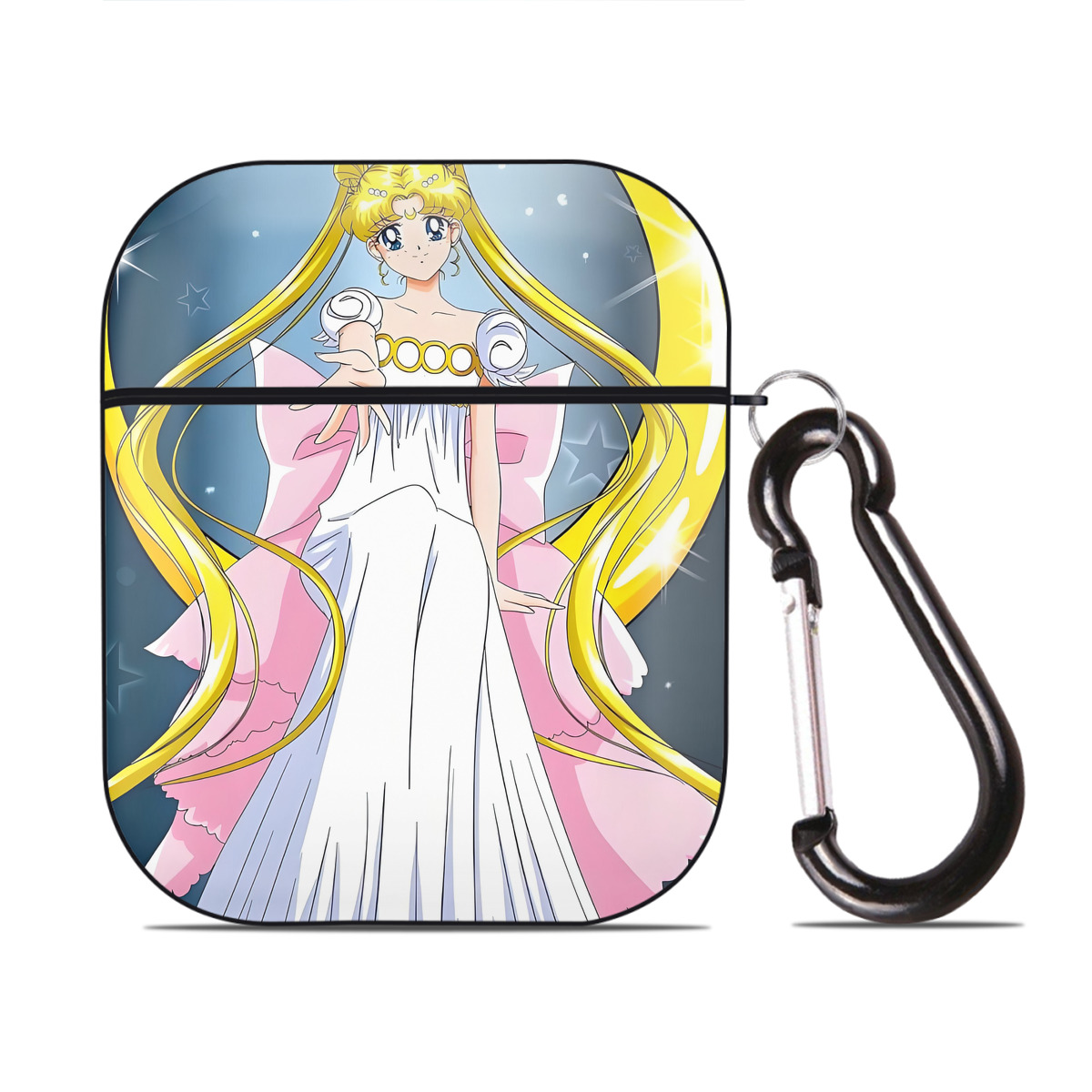 （画像用） 美少女戦士セーラームーン Sailor Moon AirPods 第2世代保護ケース ハードシェル ブラック 耐衝撃・防指紋・カラビナ付き