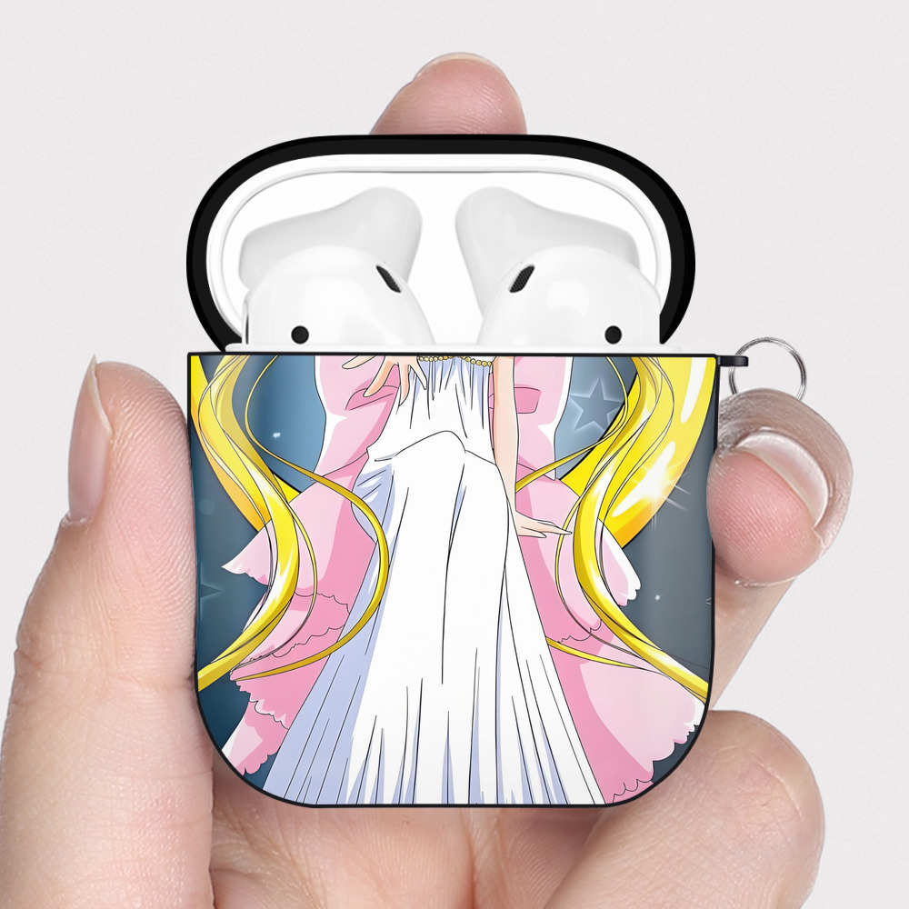 （画像用） 美少女戦士セーラームーン Sailor Moon AirPods 第2世代保護ケース ハードシェル ブラック 耐衝撃・防指紋・カラビナ付き