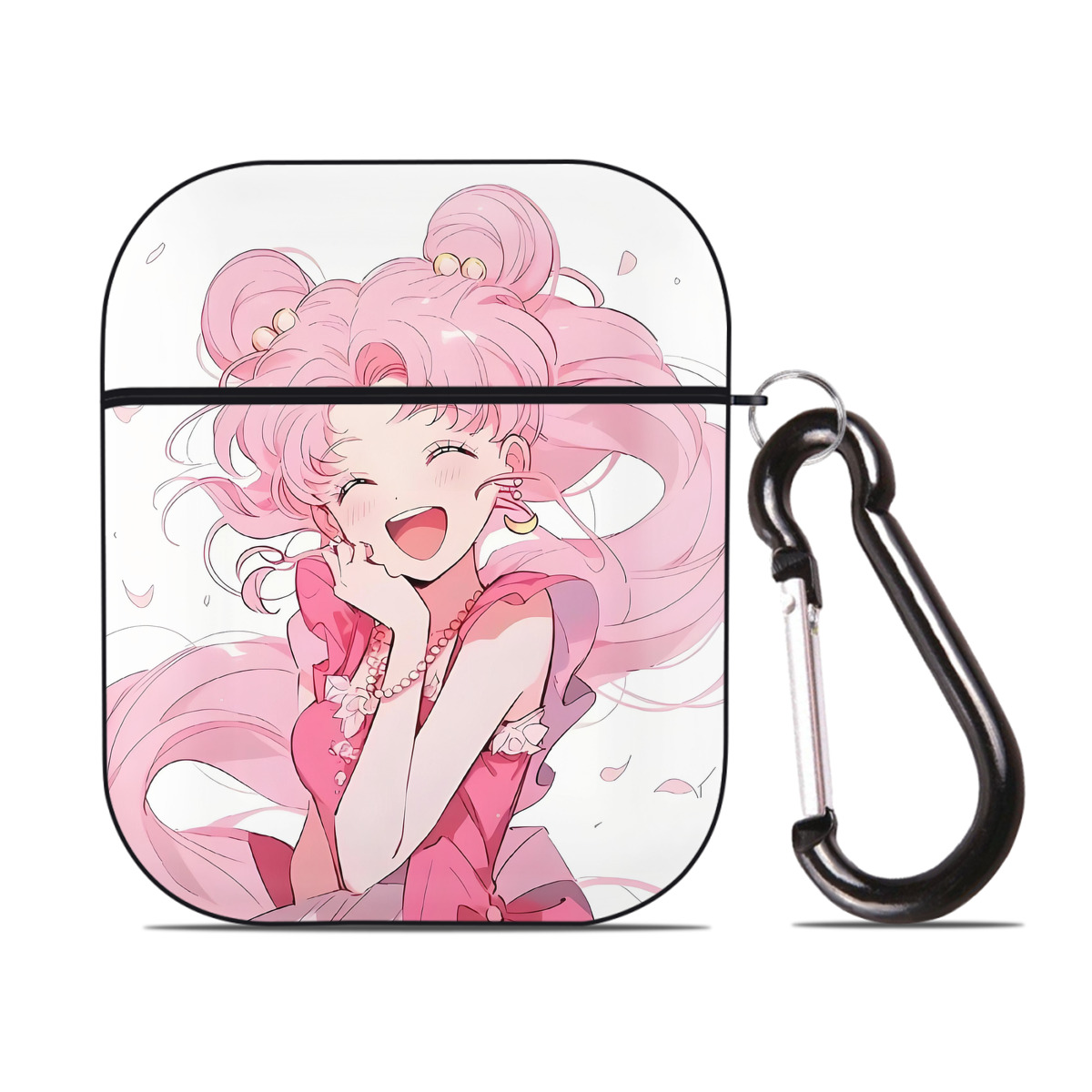 （画像用） 美少女戦士セーラームーン Sailor Moon AirPods 第2世代保護ケース ハードシェル ブラック 耐衝撃・防指紋・カラビナ付き