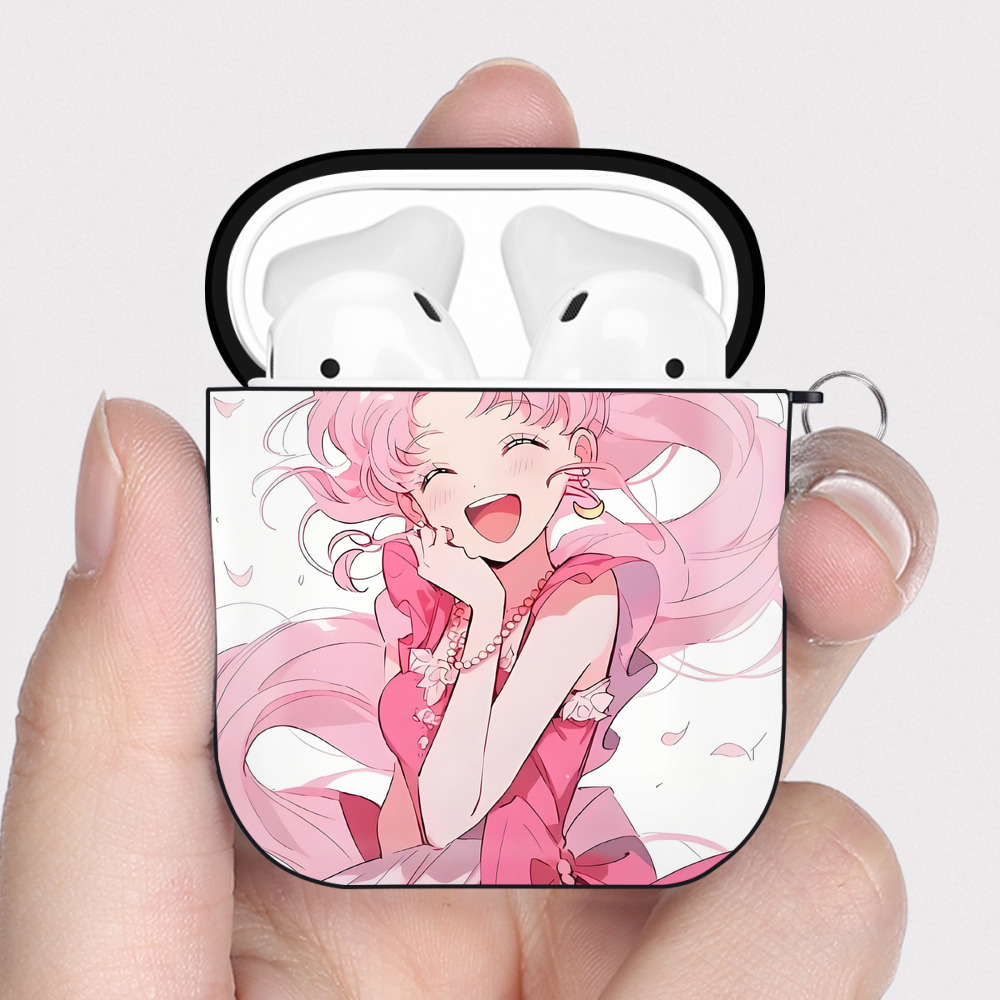 （画像用） 美少女戦士セーラームーン Sailor Moon AirPods 第2世代保護ケース ハードシェル ブラック 耐衝撃・防指紋・カラビナ付き