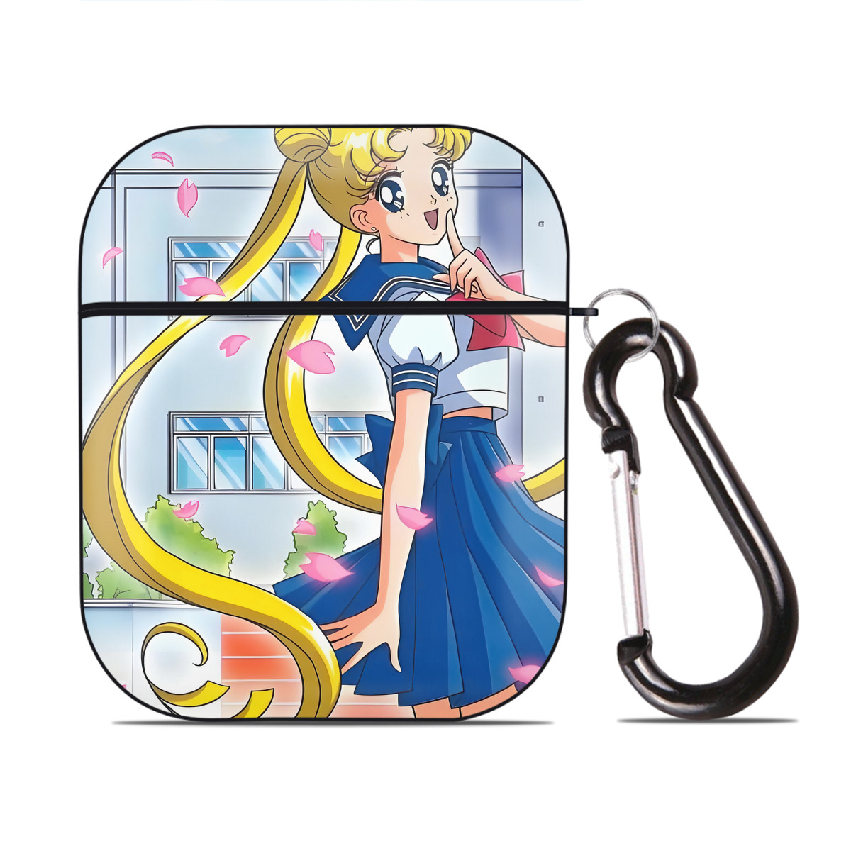 （画像用） 美少女戦士セーラームーン Sailor Moon AirPods 第2世代保護ケース ハードシェル ブラック 耐衝撃・防指紋・カラビナ付き