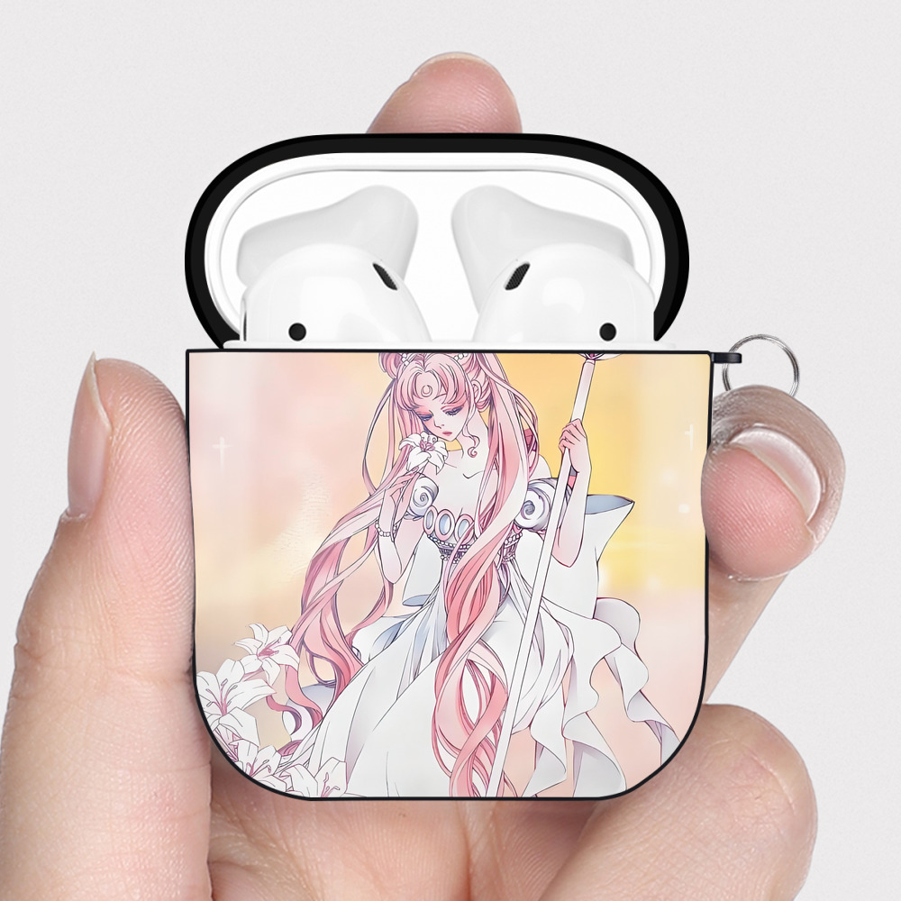 （画像用） 美少女戦士セーラームーン Sailor Moon AirPods 第2世代保護ケース ハードシェル ブラック 耐衝撃・防指紋・カラビナ付き