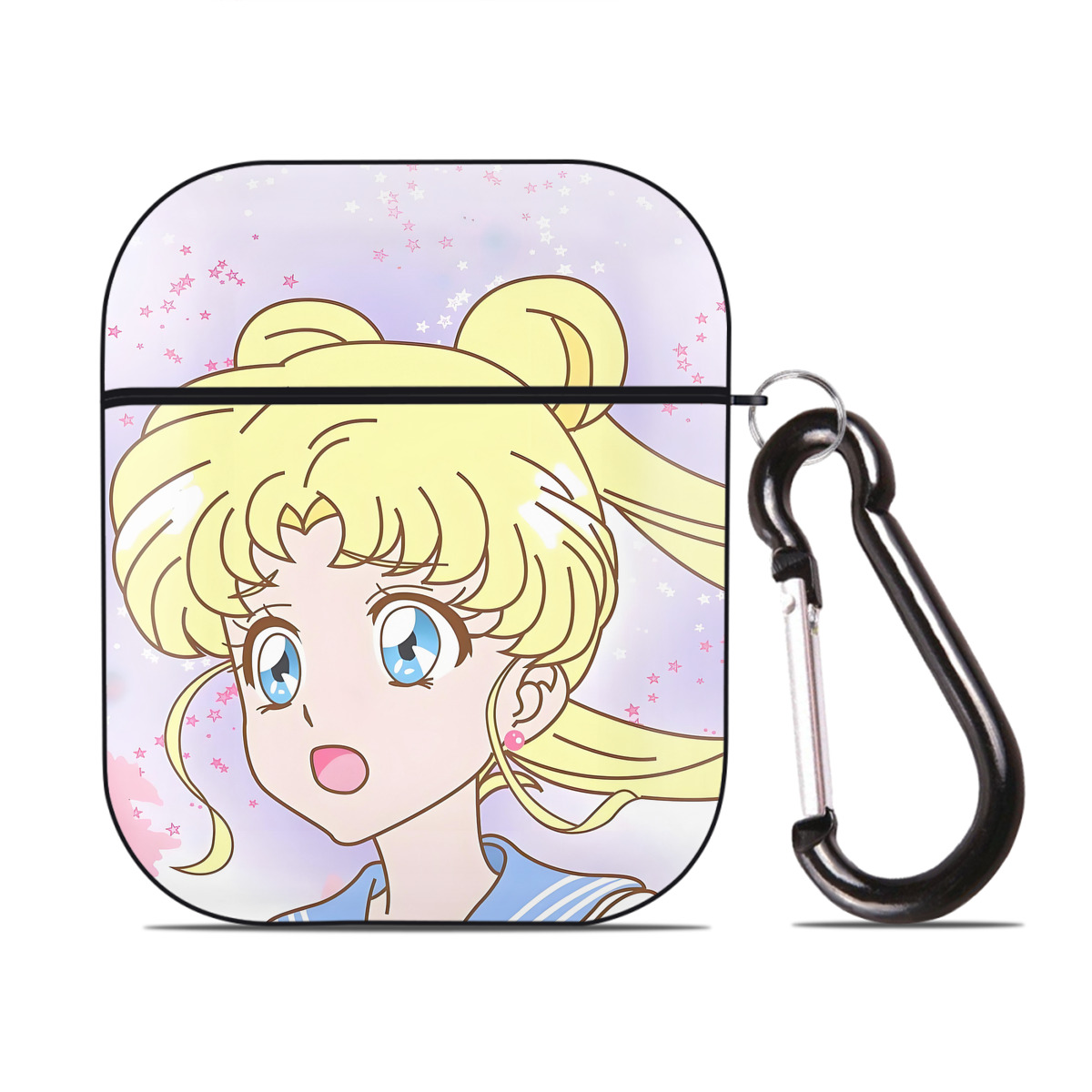 （画像用） 美少女戦士セーラームーン Sailor Moon AirPods 第2世代保護ケース ハードシェル ブラック 耐衝撃・防指紋・カラビナ付き