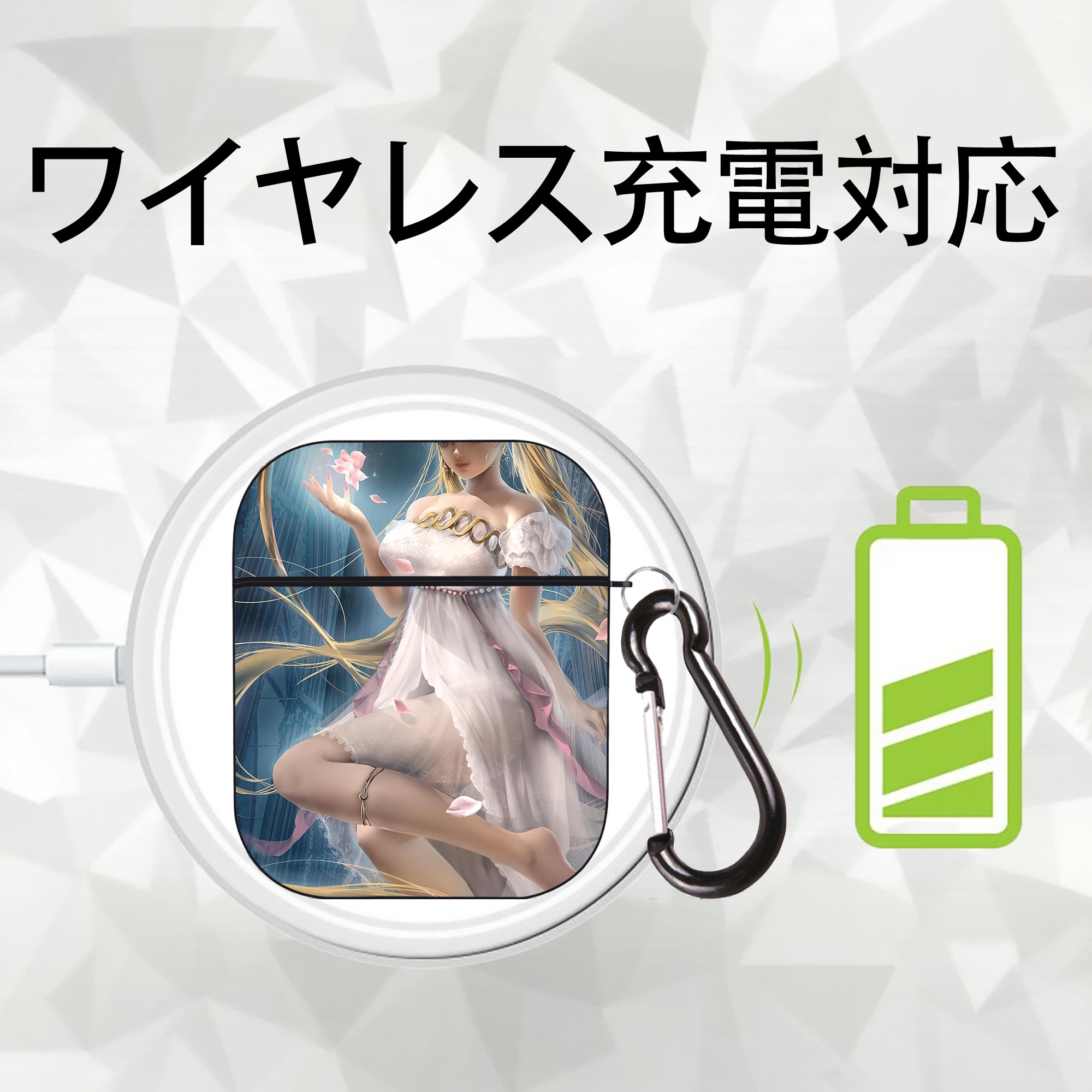 美少女戦士セーラームーン Sailor Moon AirPods 第2世代保護ケース ハードシェル ブラック 耐衝撃・防指紋・カラビナ付き