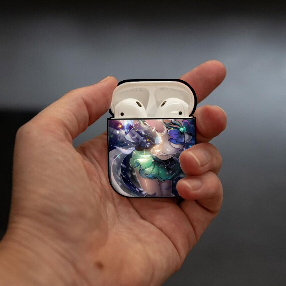 美少女戦士セーラームーン Sailor Moon AirPods 第2世代保護ケース ハードシェル ブラック 耐衝撃・防指紋・カラビナ付き