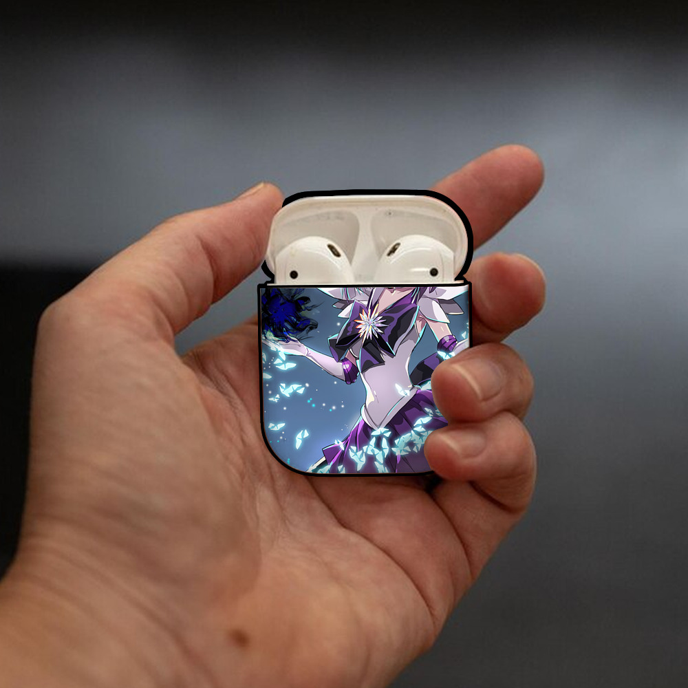 美少女戦士セーラームーン Sailor Moon AirPods 第2世代保護ケース ハードシェル ブラック 耐衝撃・防指紋・カラビナ付き