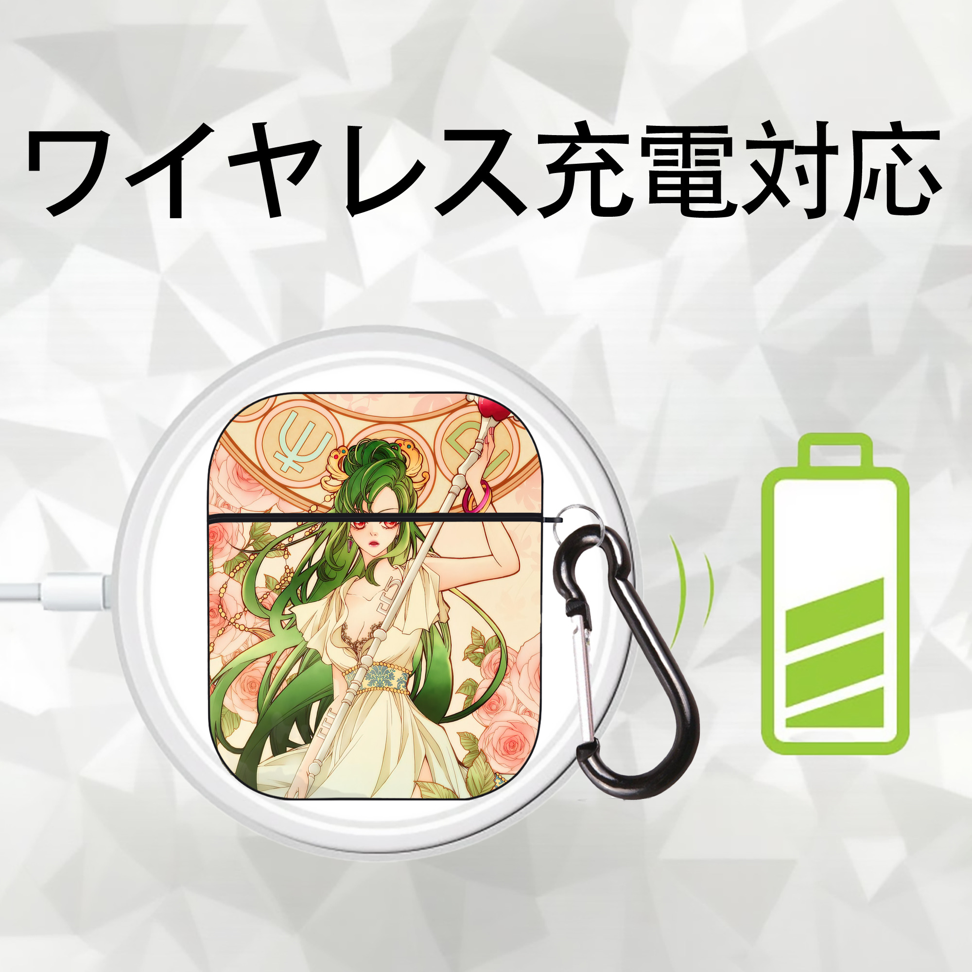 美少女戦士セーラームーン Sailor Moon AirPods 第2世代保護ケース ハードシェル ブラック 耐衝撃・防指紋・カラビナ付き
