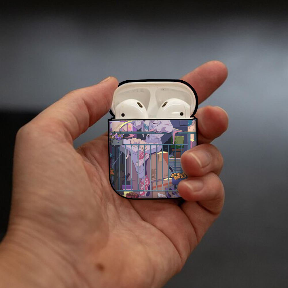 美少女戦士セーラームーン Sailor Moon AirPods 第2世代保護ケース ハードシェル ブラック 耐衝撃・防指紋・カラビナ付き