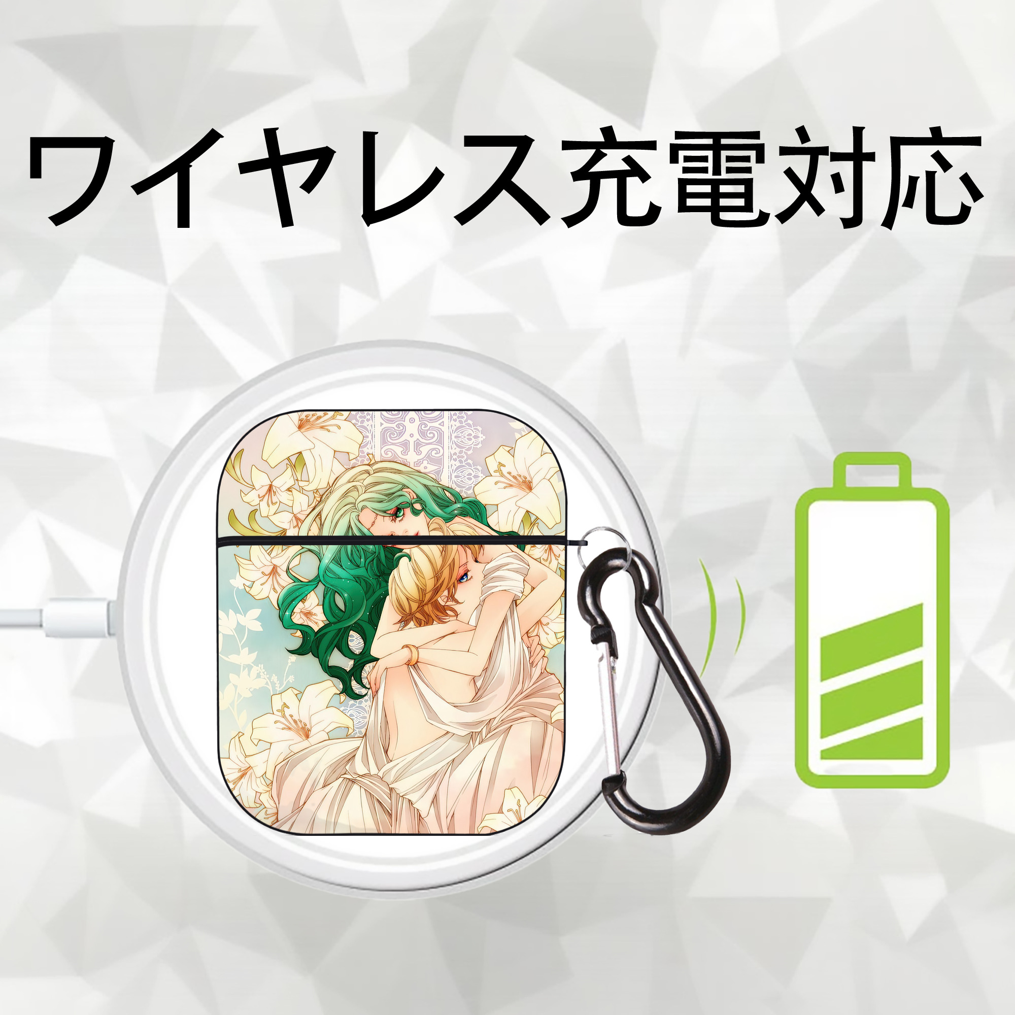美少女戦士セーラームーン Sailor Moon AirPods 第2世代保護ケース ハードシェル ブラック 耐衝撃・防指紋・カラビナ付き