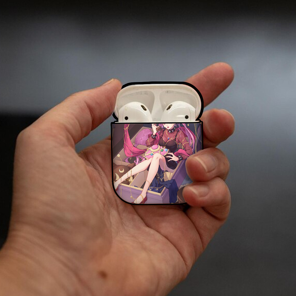 美少女戦士セーラームーン Sailor Moon AirPods 第2世代保護ケース ハードシェル ブラック 耐衝撃・防指紋・カラビナ付き