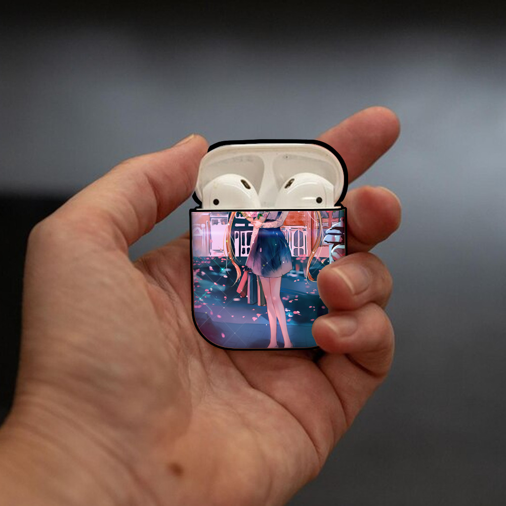 美少女戦士セーラームーン Sailor Moon AirPods 第2世代保護ケース ハードシェル ブラック 耐衝撃・防指紋・カラビナ付き