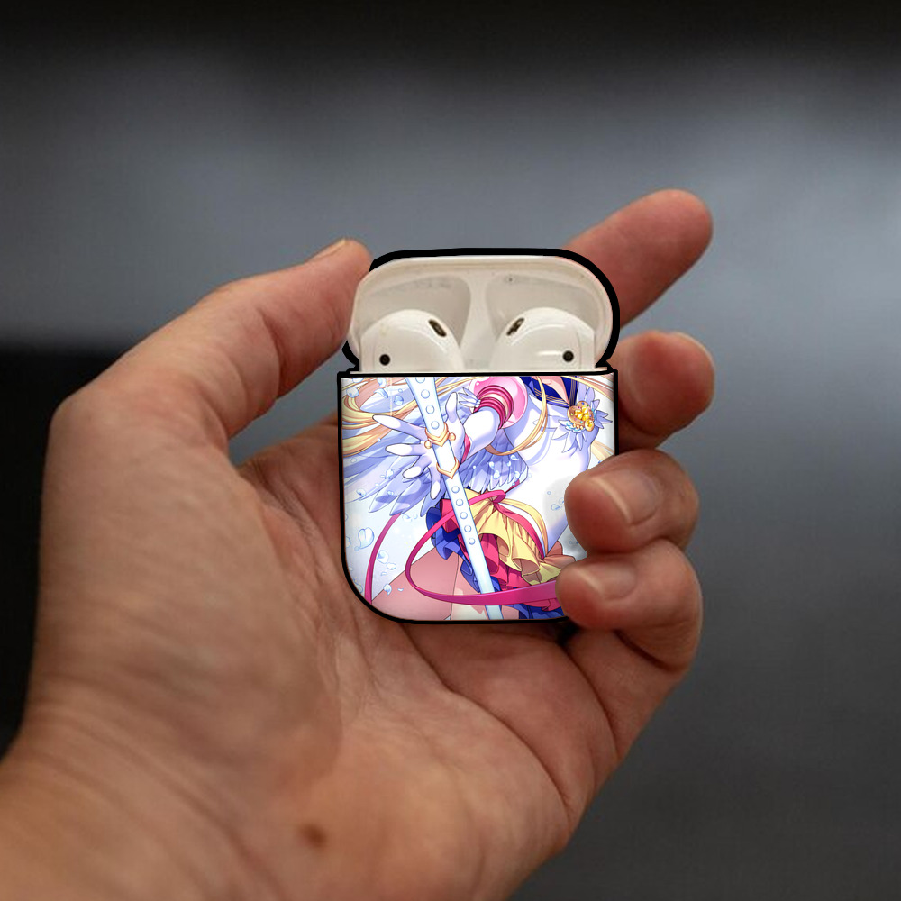 美少女戦士セーラームーン Sailor Moon AirPods 第2世代保護ケース ハードシェル ブラック 耐衝撃・防指紋・カラビナ付き