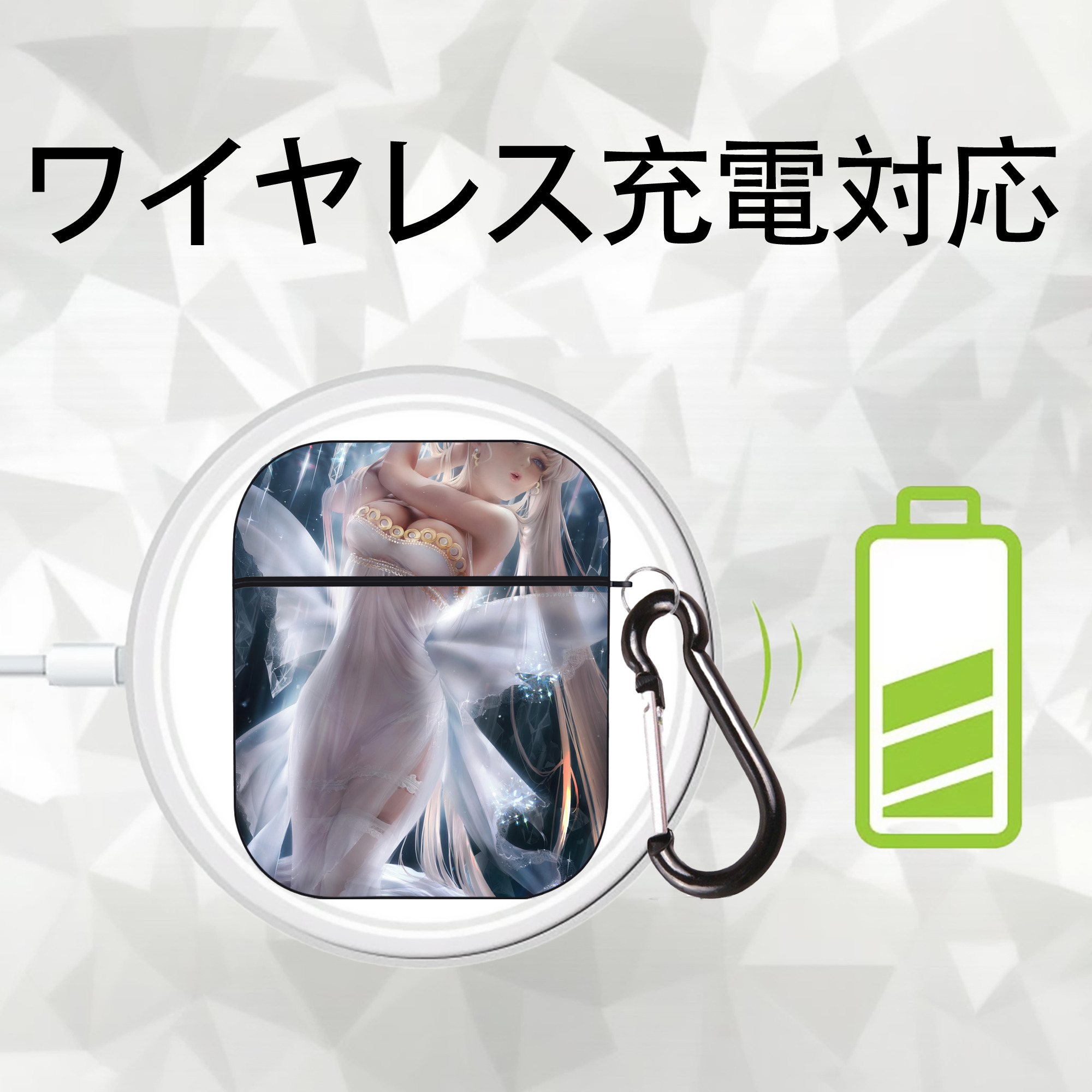 美少女戦士セーラームーン Sailor Moon AirPods 第2世代保護ケース ハードシェル ブラック 耐衝撃・防指紋・カラビナ付き