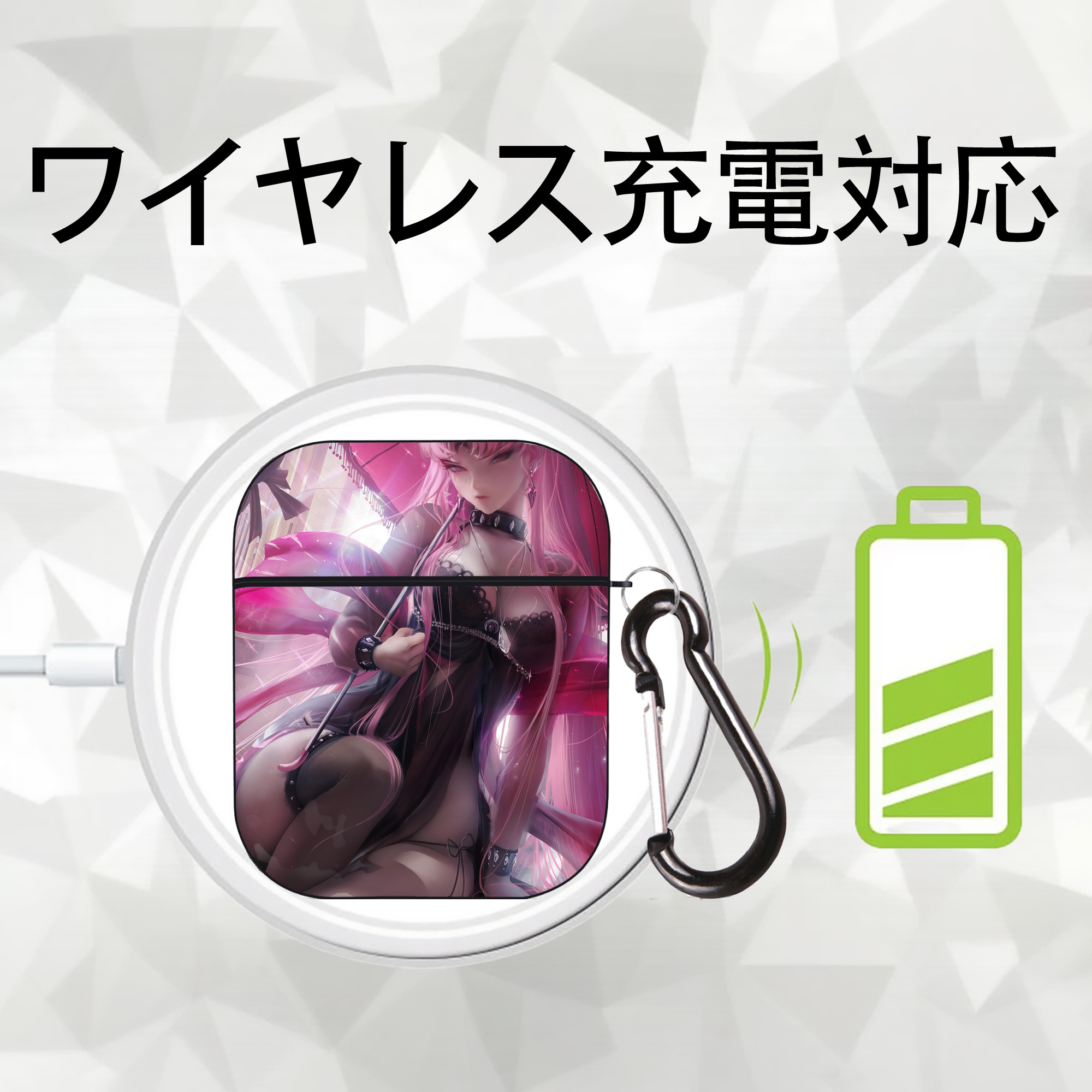 美少女戦士セーラームーン Sailor Moon AirPods 第2世代保護ケース ハードシェル ブラック 耐衝撃・防指紋・カラビナ付き