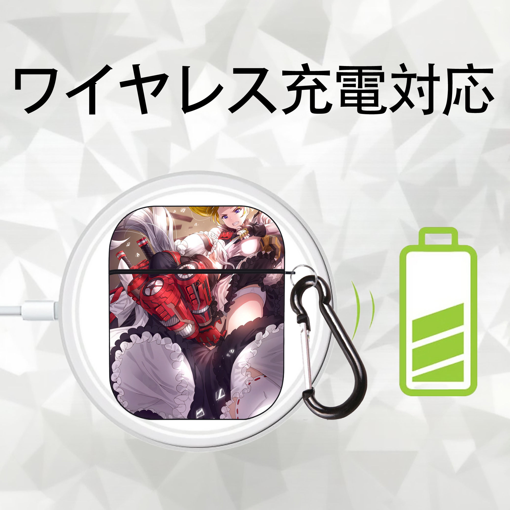 美少女戦士セーラームーン Sailor Moon AirPods 第2世代保護ケース ハードシェル ブラック 耐衝撃・防指紋・カラビナ付き