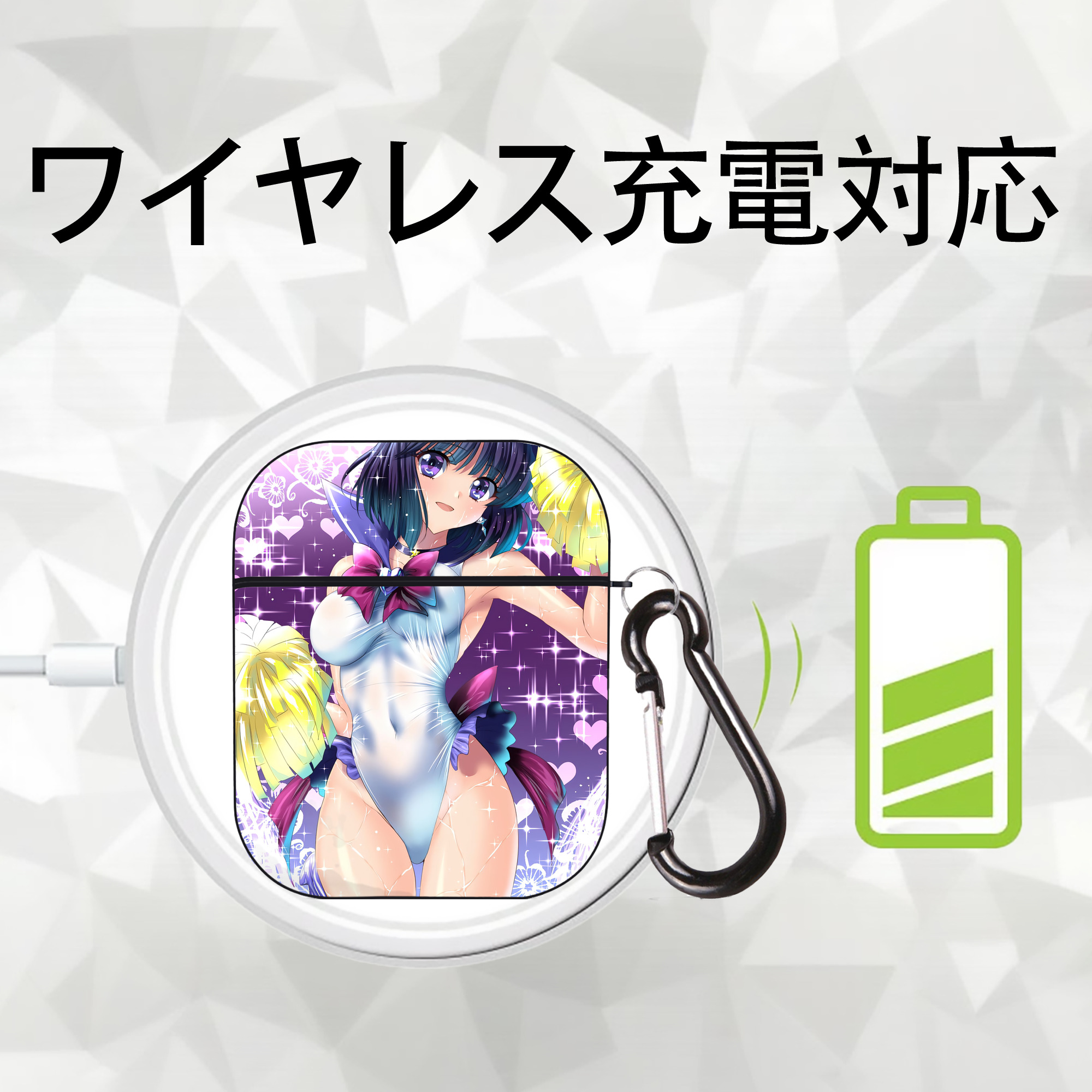 美少女戦士セーラームーン Sailor Moon AirPods 第2世代保護ケース ハードシェル ブラック 耐衝撃・防指紋・カラビナ付き