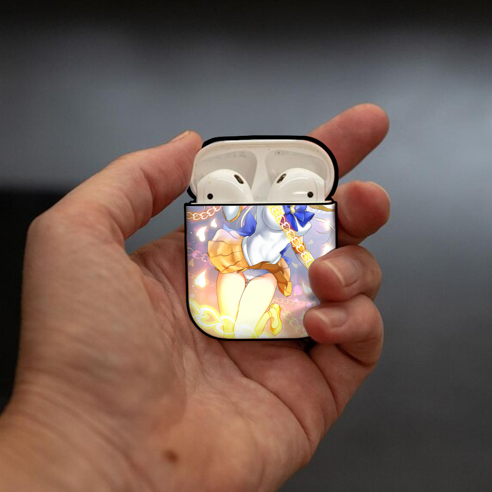 美少女戦士セーラームーン Sailor Moon AirPods 第2世代保護ケース ハードシェル ブラック 耐衝撃・防指紋・カラビナ付き