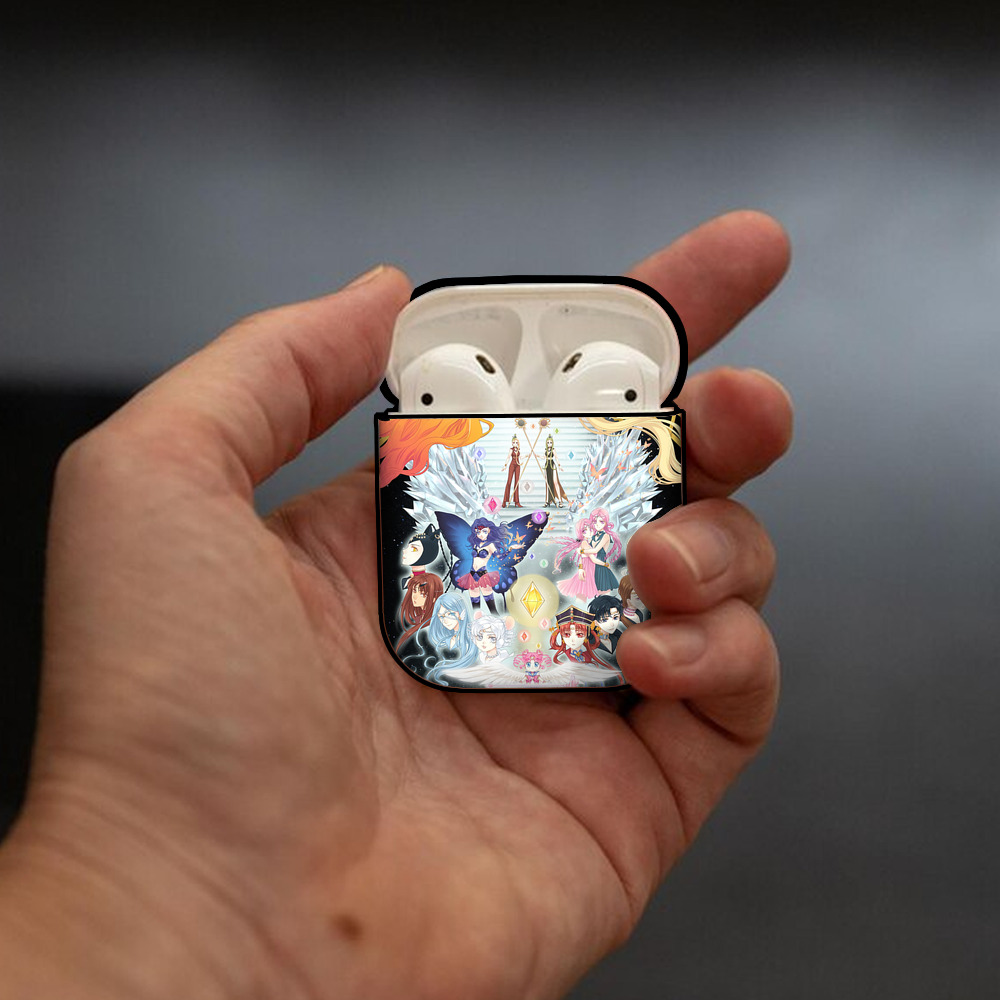 美少女戦士セーラームーン Sailor Moon AirPods 第2世代保護ケース ハードシェル ブラック 耐衝撃・防指紋・カラビナ付き