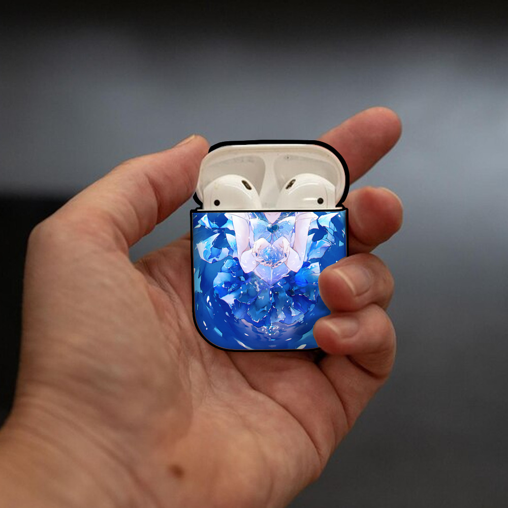 美少女戦士セーラームーン Sailor Moon AirPods 第2世代保護ケース ハードシェル ブラック 耐衝撃・防指紋・カラビナ付き