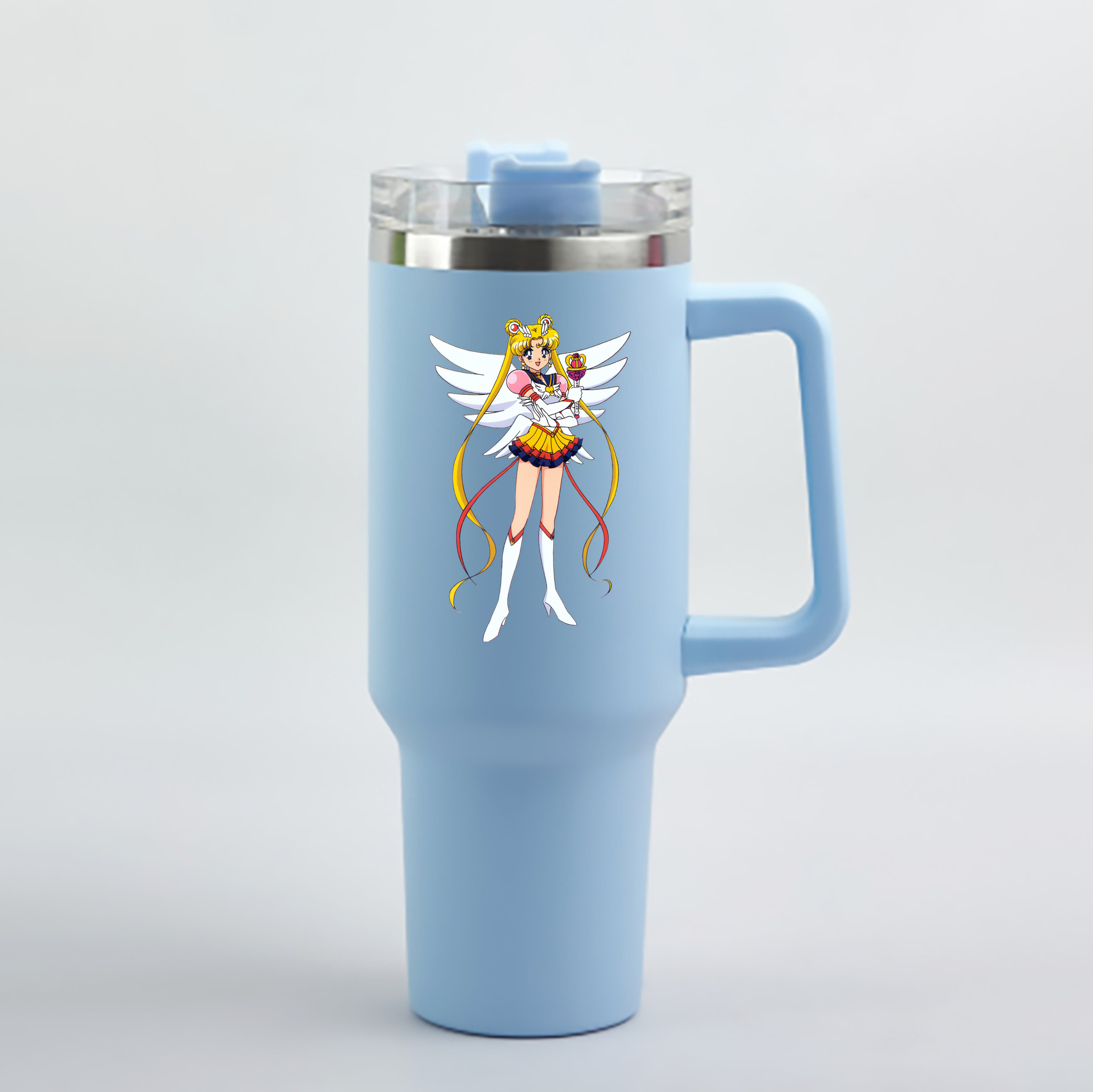 （画像用） 美少女戦士セーラームーン 月野 うさぎ つきの うさぎ Sailor Moon Tsukino Usagi 1200mL車用タンブラー - クリスタルステッカー（プラスチックストロー付き）