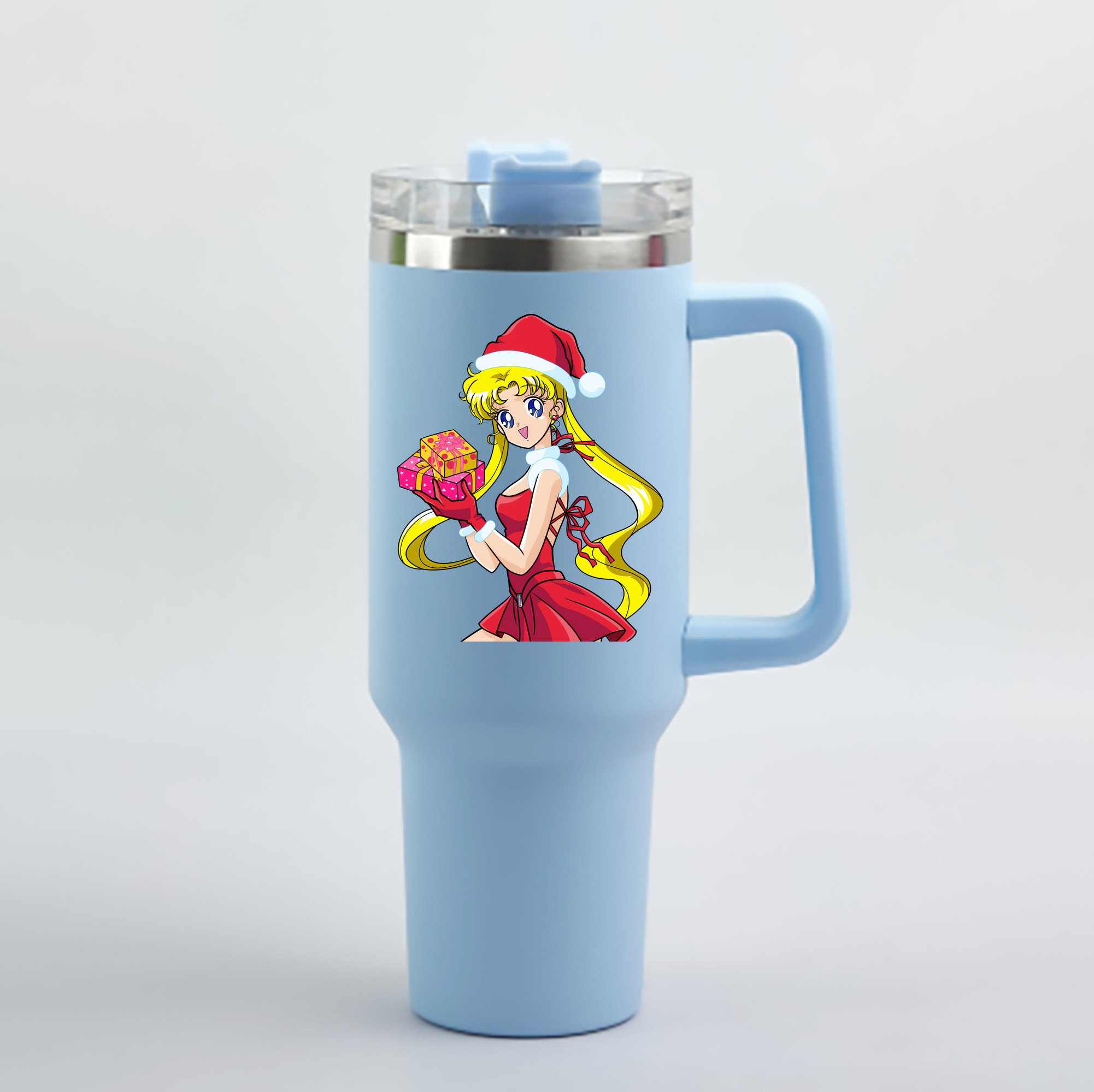 （画像用） 美少女戦士セーラームーン 月野 うさぎ つきの うさぎ Sailor Moon Tsukino Usagi 1200mL車用タンブラー - クリスタルステッカー（プラスチックストロー付き）