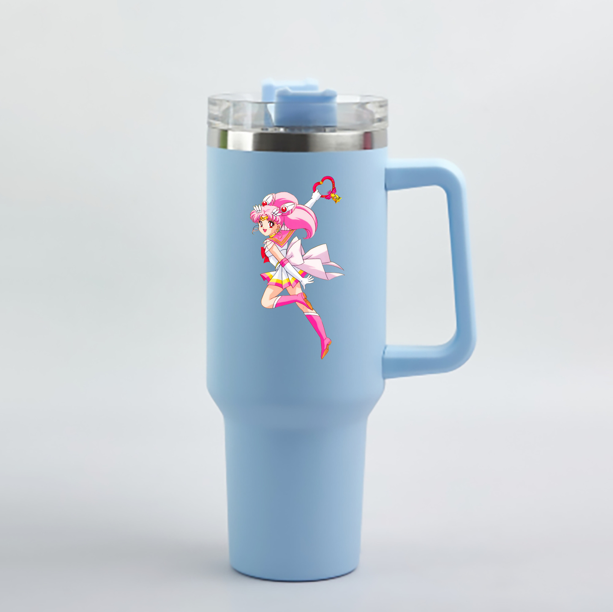 （画像用） 美少女戦士セーラームーン ちびうさ Sailor Moon Chibiusa Tsukino Usagi Small Lady Serenity 1200mL車用タンブラー - クリスタルステッカー（プラスチックストロー付き）