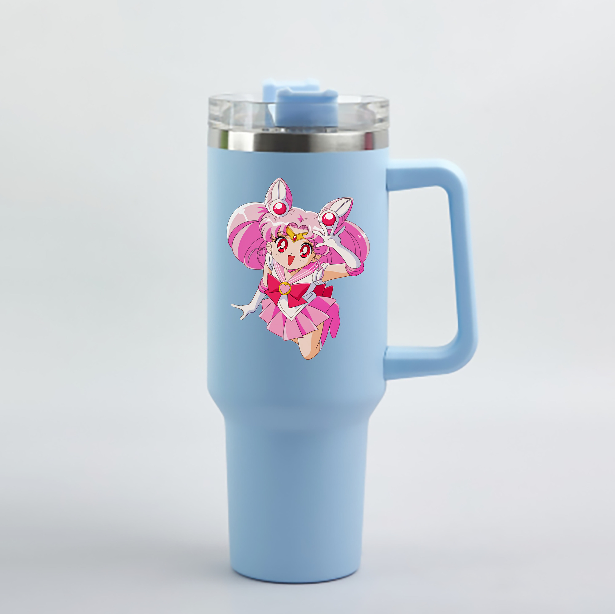 （画像用） 美少女戦士セーラームーン ちびうさ Sailor Moon Chibiusa Tsukino Usagi Small Lady Serenity 1200mL車用タンブラー - クリスタルステッカー（プラスチックストロー付き）