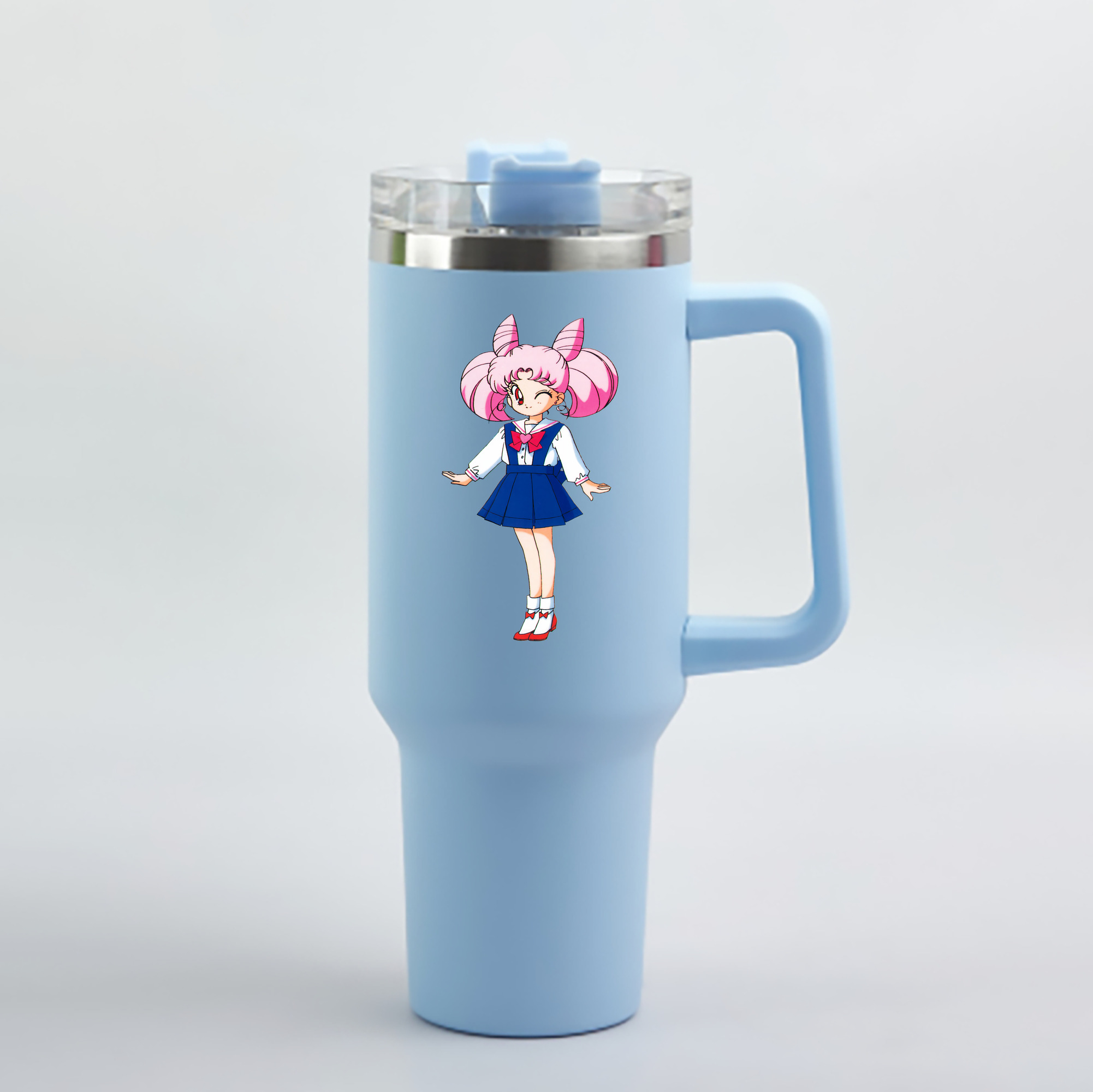 （画像用） 美少女戦士セーラームーン ちびうさ Sailor Moon Chibiusa Tsukino Usagi Small Lady Serenity 1200mL車用タンブラー - クリスタルステッカー（プラスチックストロー付き）