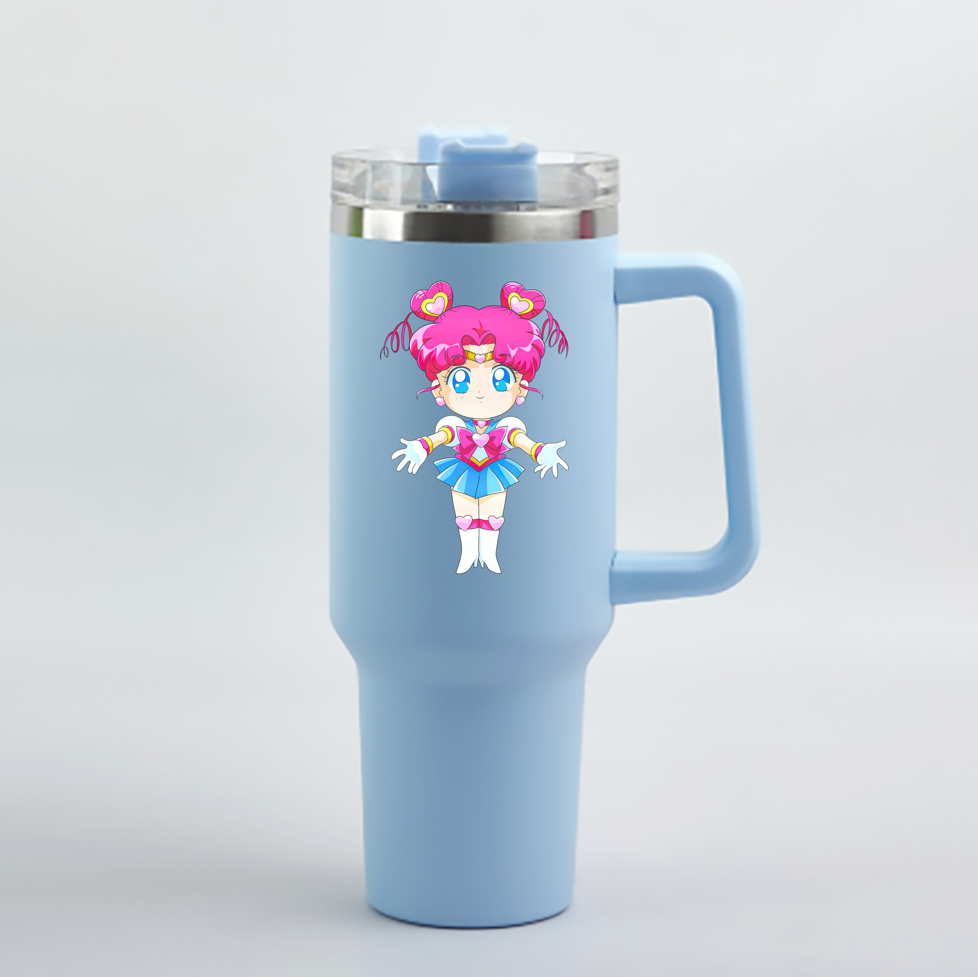 （画像用） 美少女戦士セーラームーン ちびうさ Sailor Moon Chibiusa Tsukino Usagi Small Lady Serenity 1200mL車用タンブラー - クリスタルステッカー（プラスチックストロー付き）