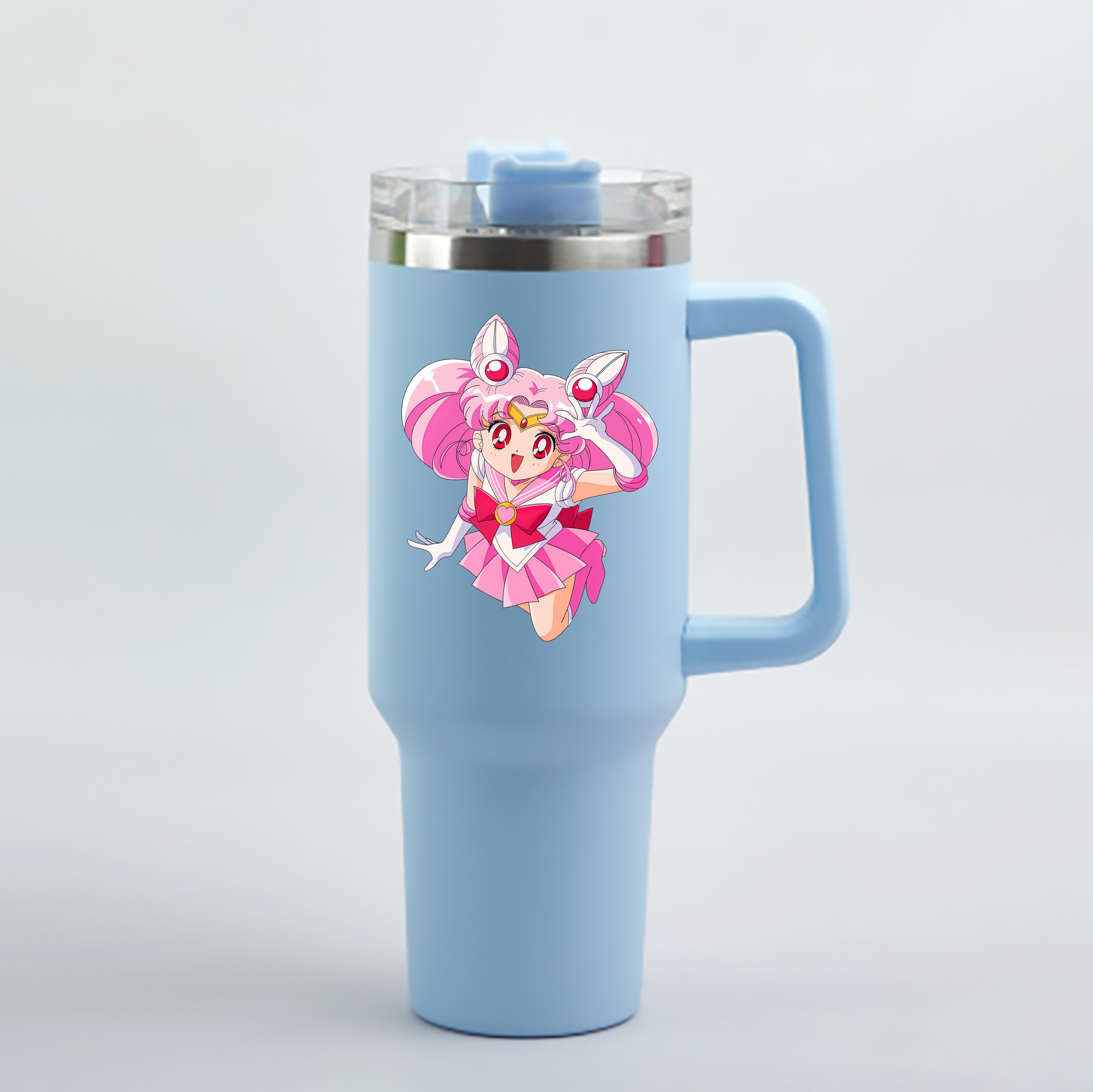 （画像用） 美少女戦士セーラームーン ちびうさ Sailor Moon Chibiusa Tsukino Usagi Small Lady Serenity 1200mL車用タンブラー - クリスタルステッカー（プラスチックストロー付き）