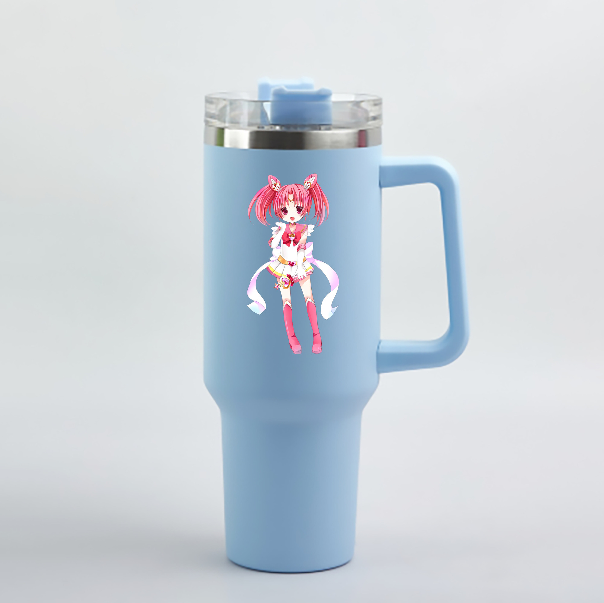 （画像用） 美少女戦士セーラームーン ちびうさ Sailor Moon Chibiusa Tsukino Usagi Small Lady Serenity 1200mL車用タンブラー - クリスタルステッカー（プラスチックストロー付き）