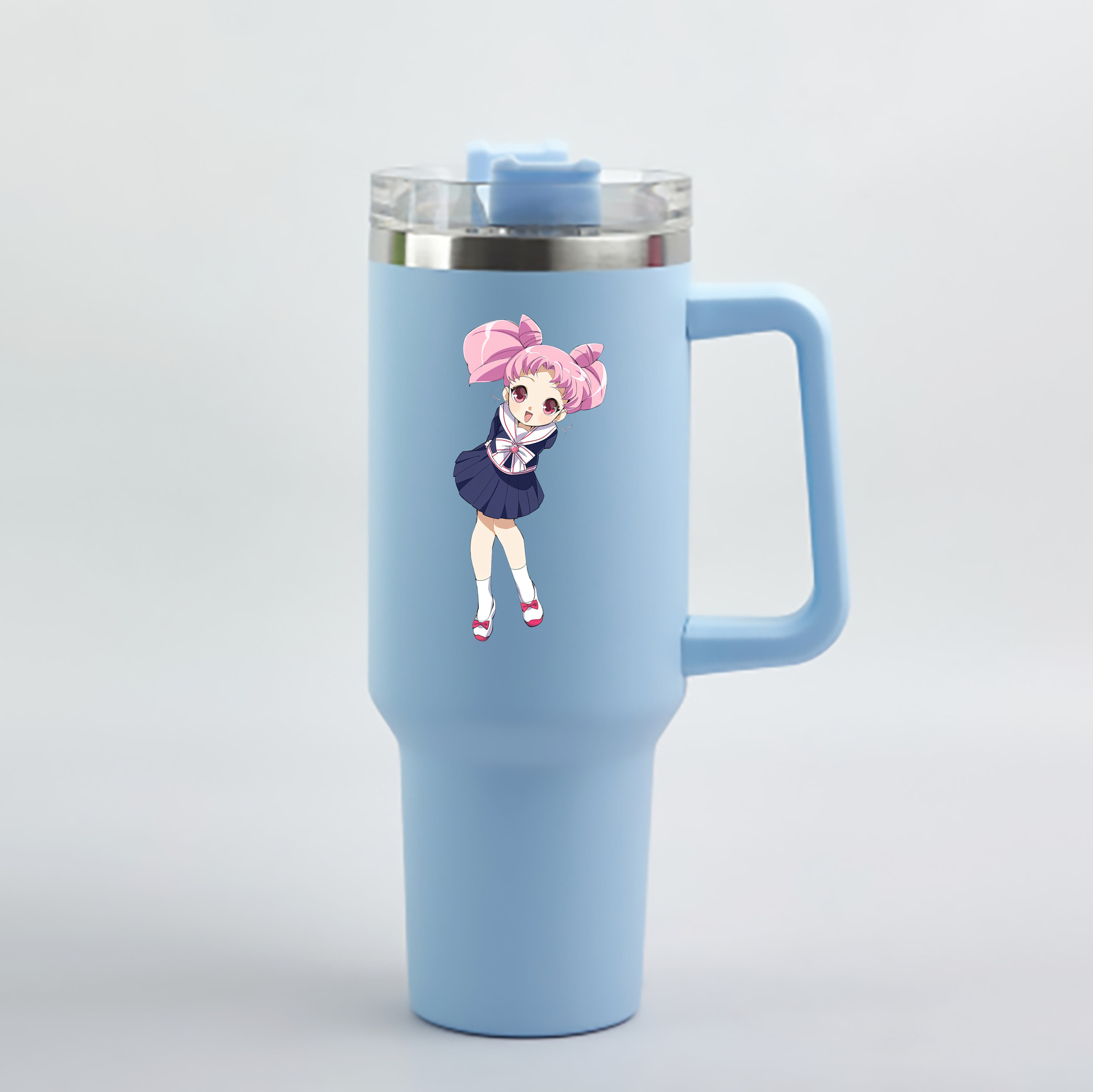 （画像用） 美少女戦士セーラームーン ちびうさ Sailor Moon Chibiusa Tsukino Usagi Small Lady Serenity 1200mL車用タンブラー - クリスタルステッカー（プラスチックストロー付き）