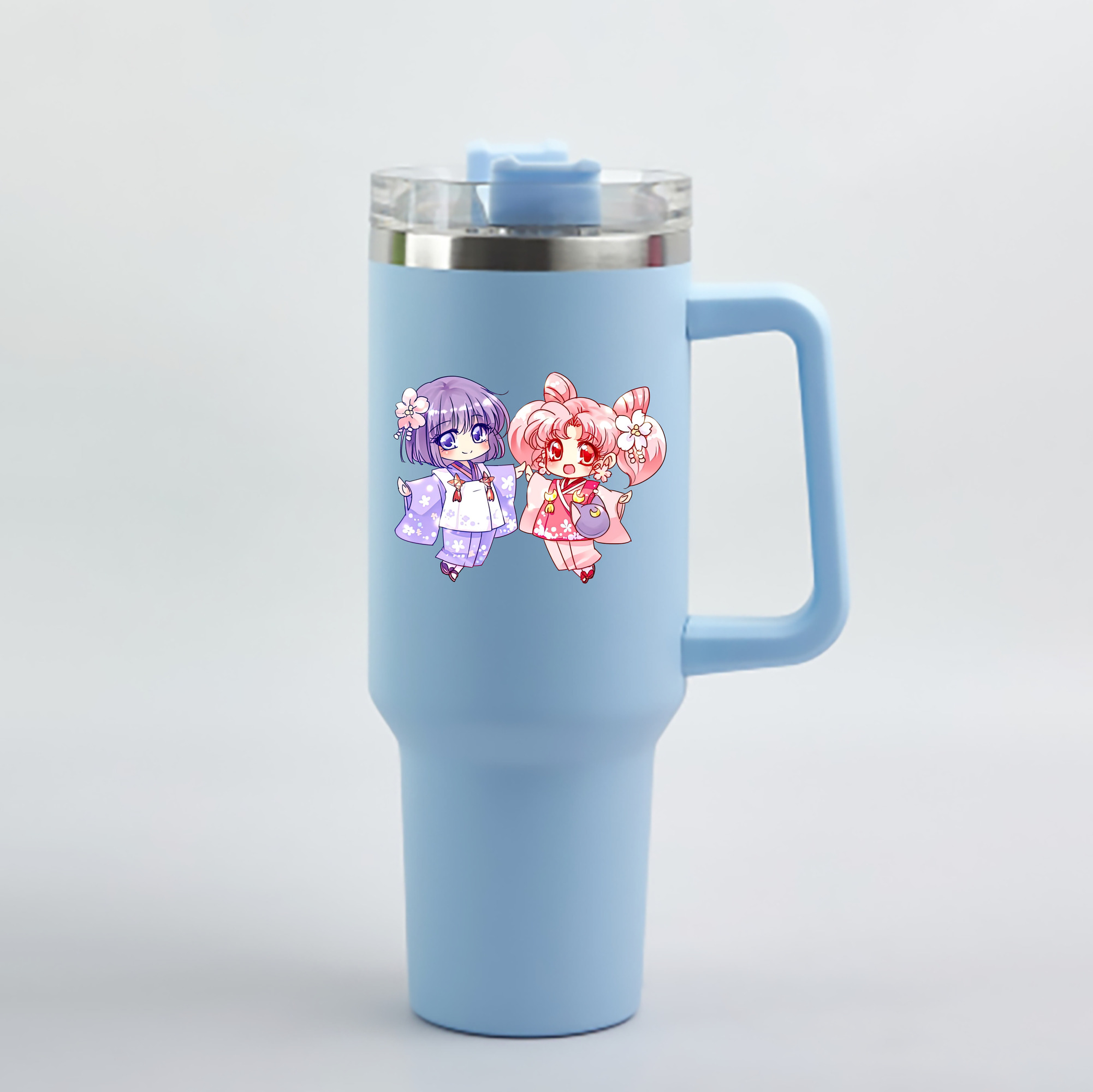 （画像用） 美少女戦士セーラームーン ちびうさ Sailor Moon Chibiusa Tsukino Usagi Small Lady Serenity 1200mL車用タンブラー - クリスタルステッカー（プラスチックストロー付き）