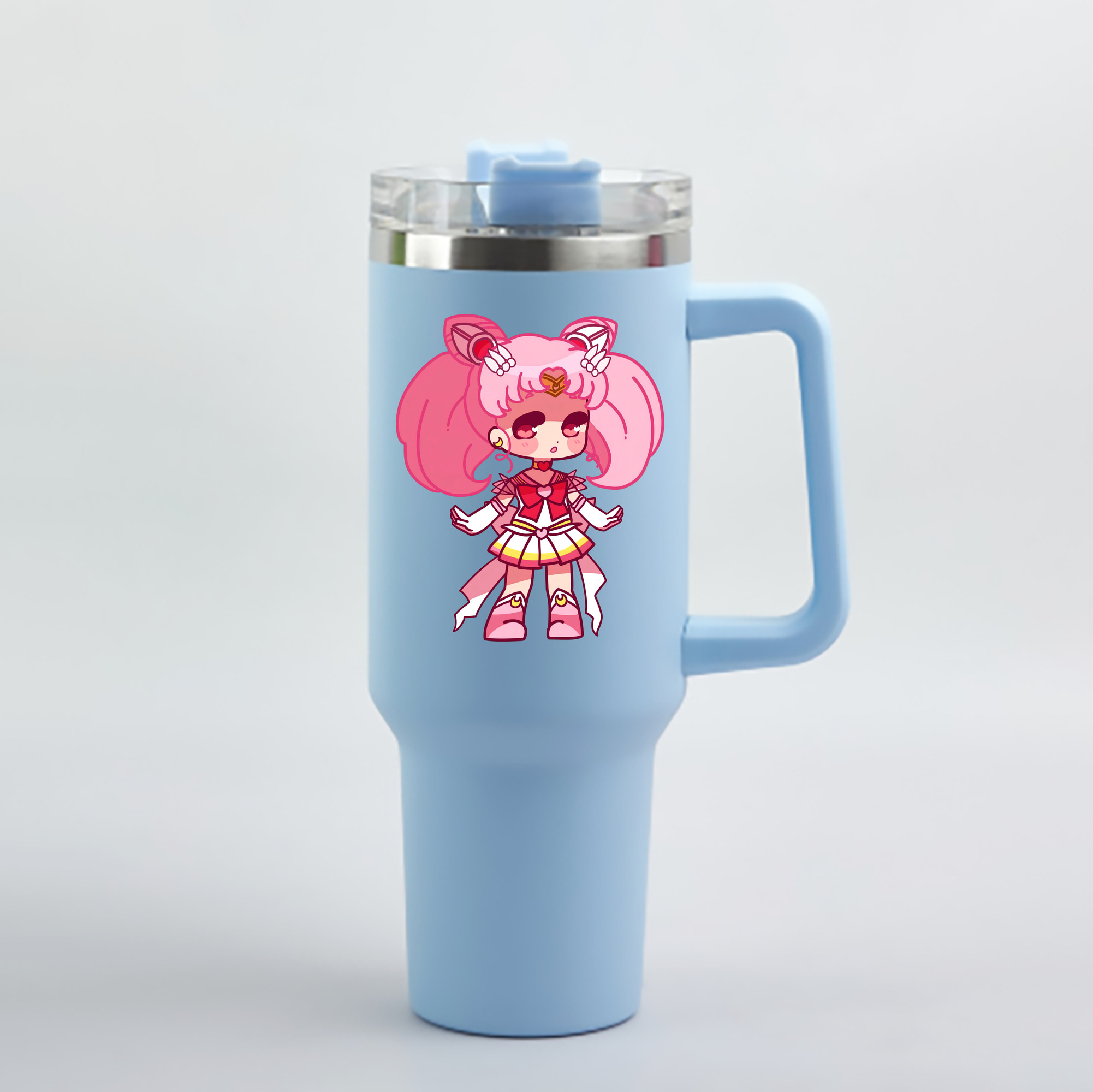 （画像用） 美少女戦士セーラームーン ちびうさ Sailor Moon Chibiusa Tsukino Usagi Small Lady Serenity 1200mL車用タンブラー - クリスタルステッカー（プラスチックストロー付き）