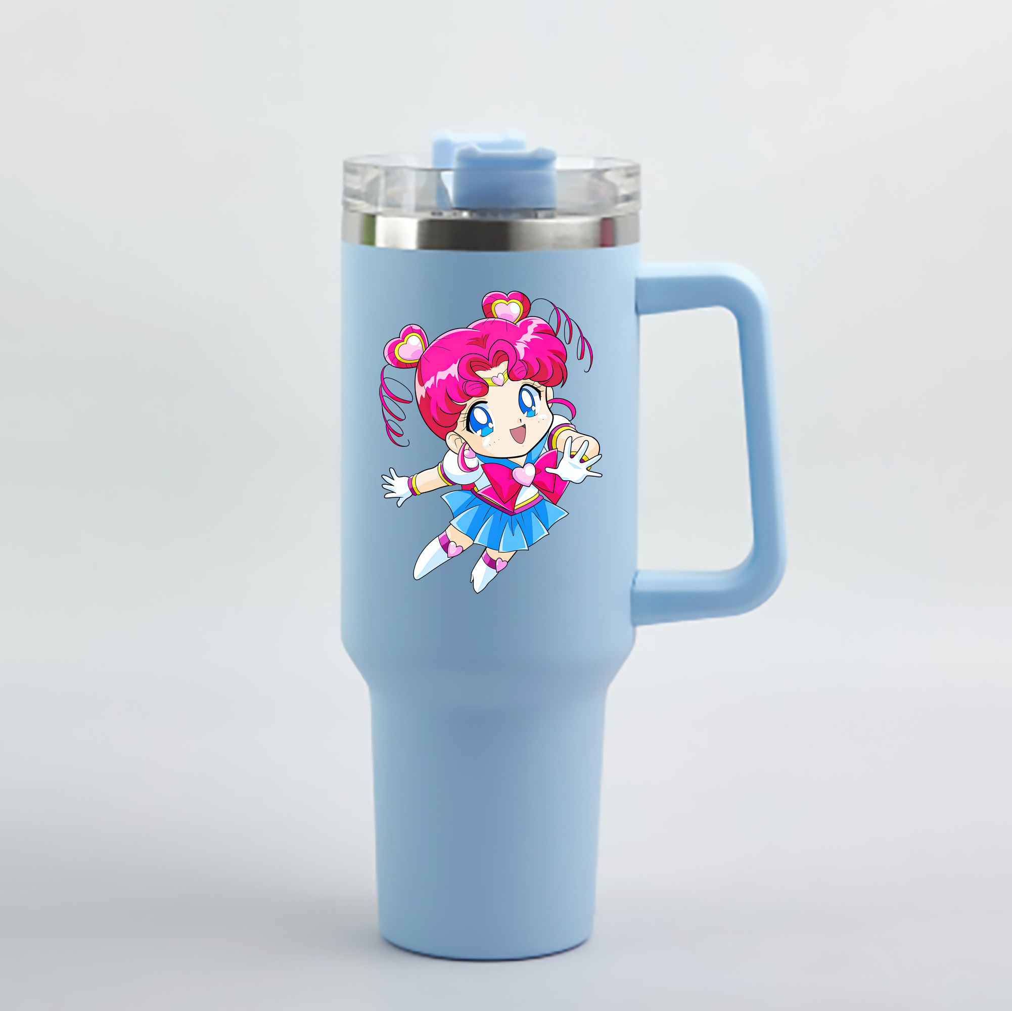 （画像用） 美少女戦士セーラームーン ちびうさ Sailor Moon Chibiusa Tsukino Usagi Small Lady Serenity 1200mL車用タンブラー - クリスタルステッカー（プラスチックストロー付き）