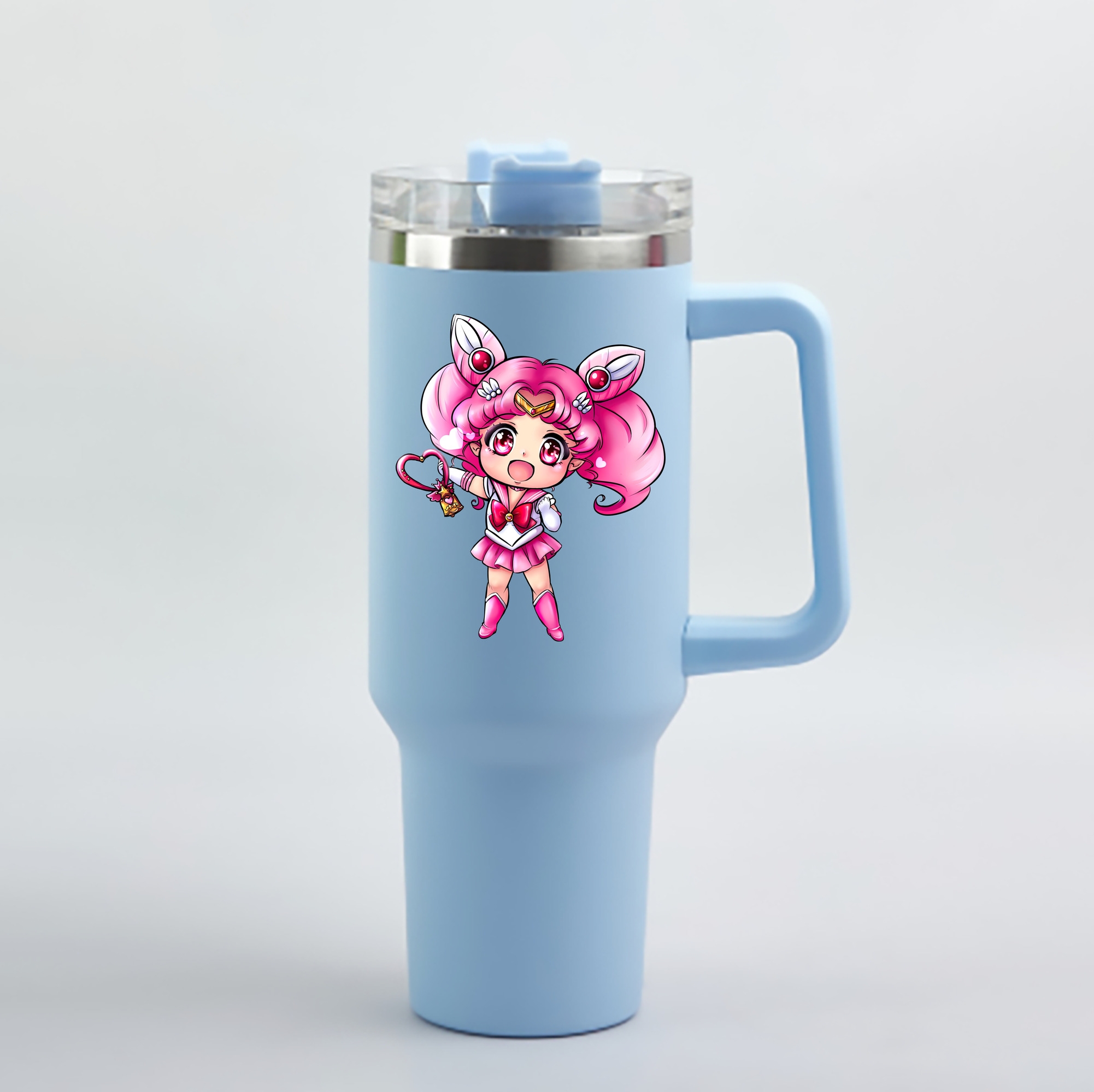 （画像用） 美少女戦士セーラームーン ちびうさ Sailor Moon Chibiusa Tsukino Usagi Small Lady Serenity 1200mL車用タンブラー - クリスタルステッカー（プラスチックストロー付き）