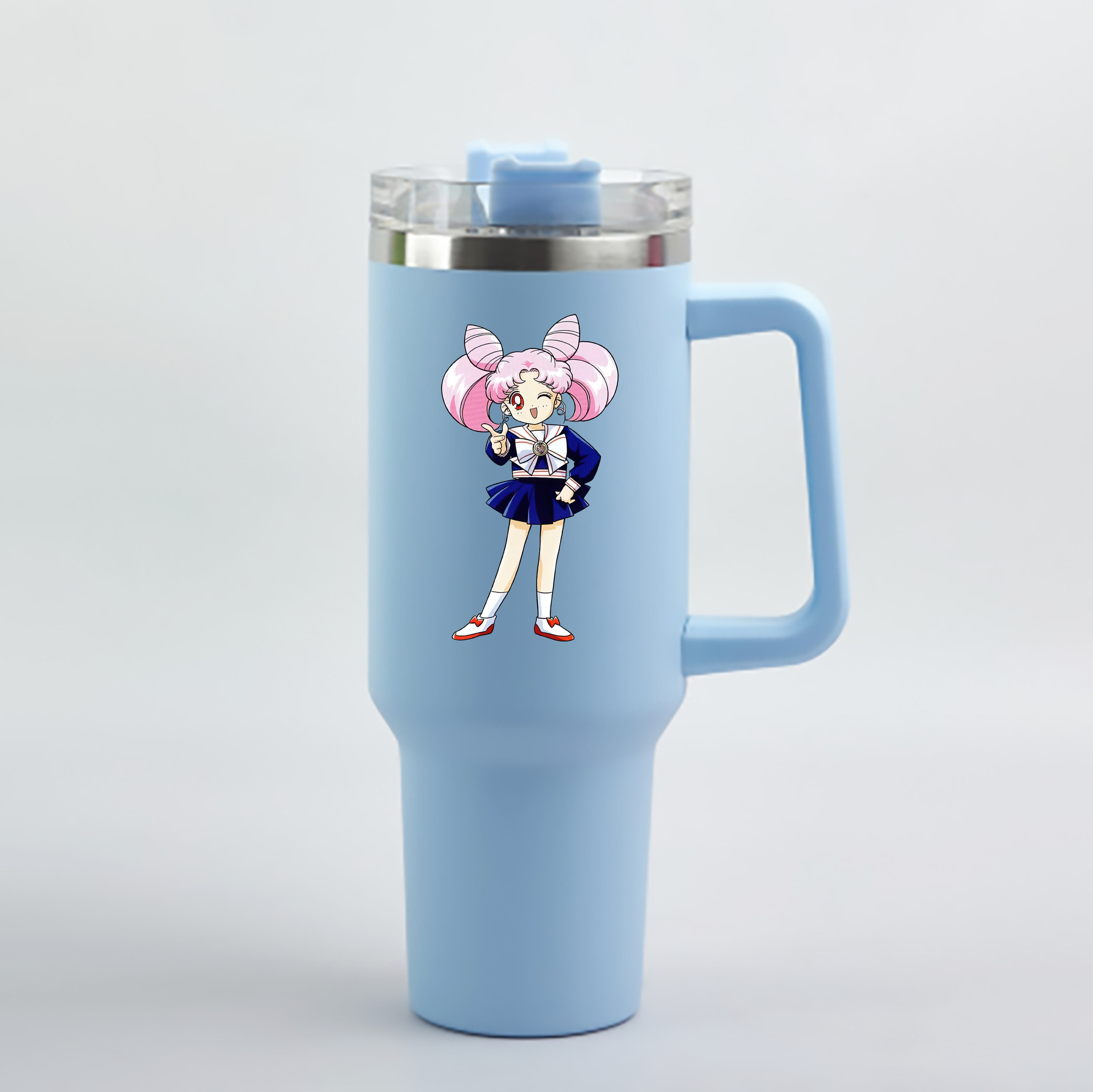 （画像用） 美少女戦士セーラームーン ちびうさ Sailor Moon Chibiusa Tsukino Usagi Small Lady Serenity 1200mL車用タンブラー - クリスタルステッカー（プラスチックストロー付き）