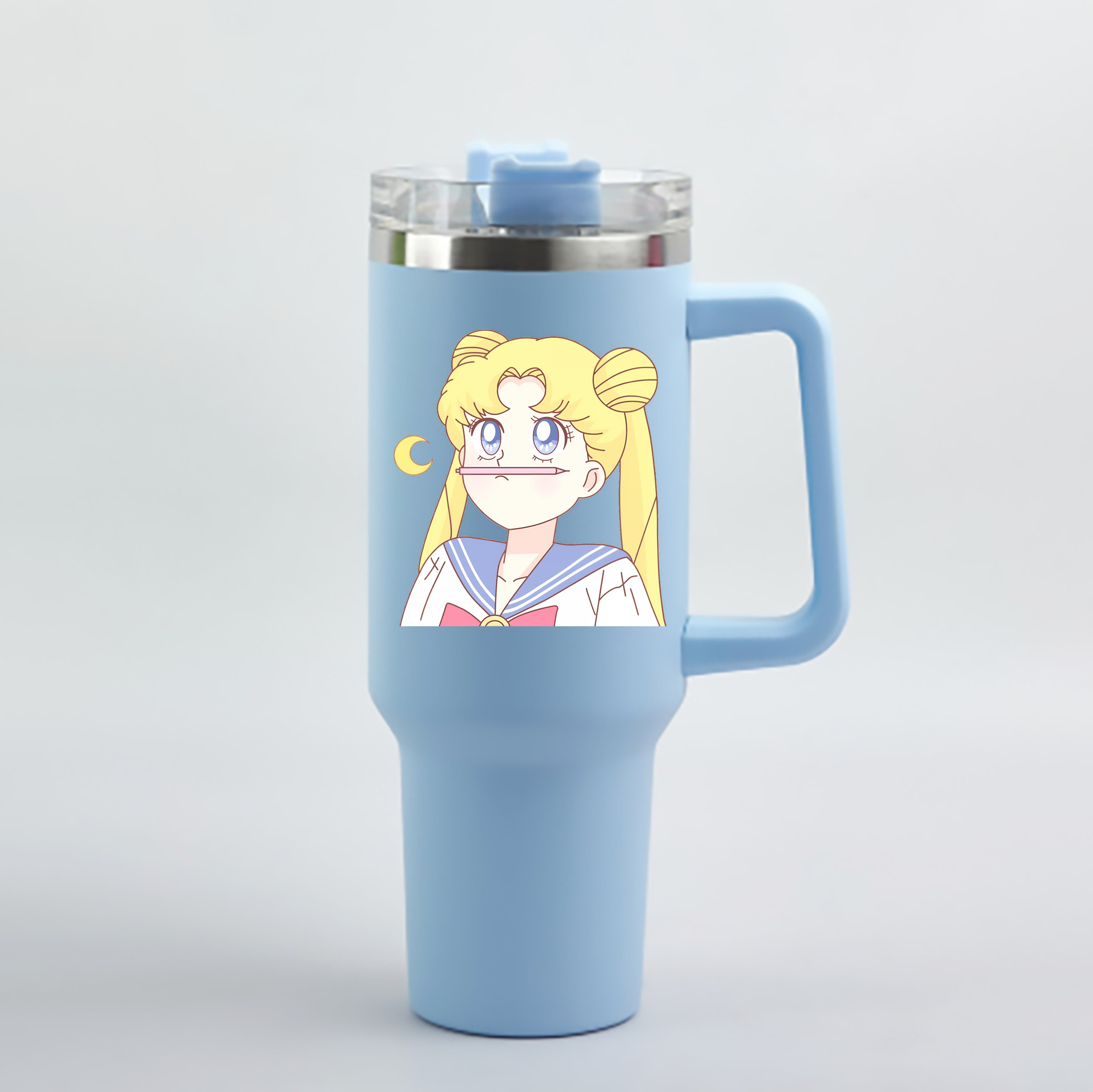 （画像用） 美少女戦士セーラームーン 愛野 美奈子 あいの みなこ Sailor Moon Aino Minako 1200mL車用タンブラー - クリスタルステッカー（プラスチックストロー付き）
