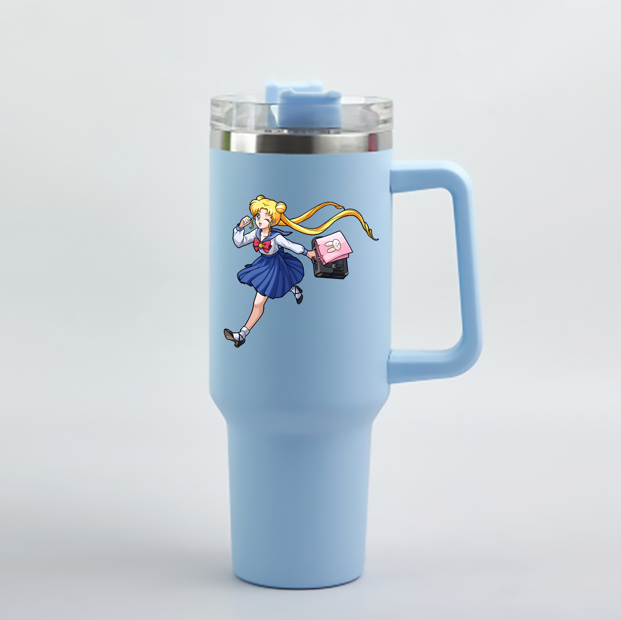 （画像用） 美少女戦士セーラームーン 愛野 美奈子 あいの みなこ Sailor Moon Aino Minako 1200mL車用タンブラー - クリスタルステッカー（プラスチックストロー付き）