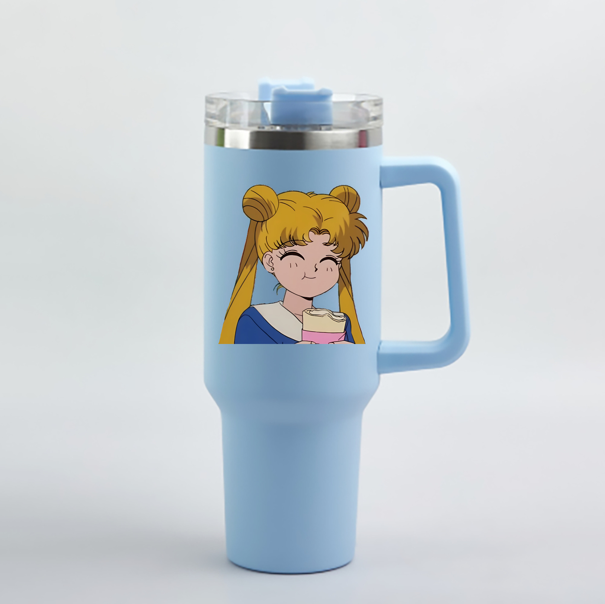 （画像用） 美少女戦士セーラームーン 愛野 美奈子 あいの みなこ Sailor Moon Aino Minako 1200mL車用タンブラー - クリスタルステッカー（プラスチックストロー付き）