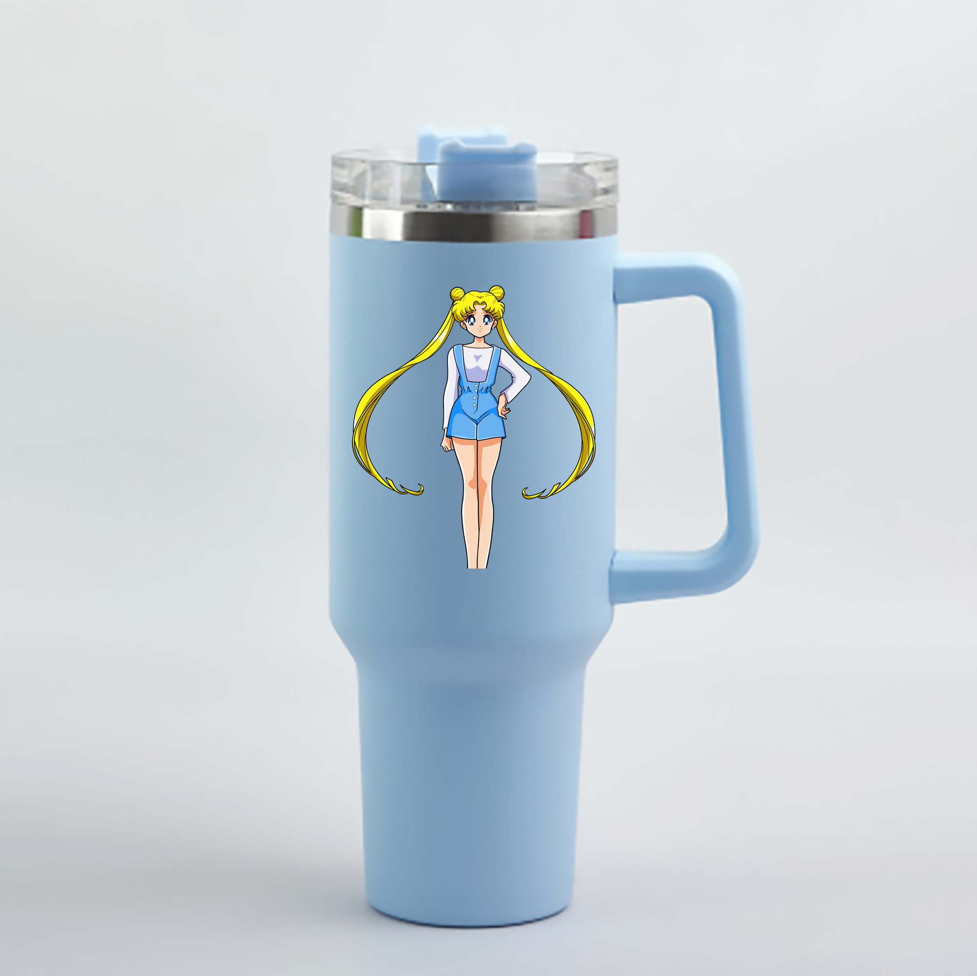 （画像用） 美少女戦士セーラームーン 愛野 美奈子 あいの みなこ Sailor Moon Aino Minako 1200mL車用タンブラー - クリスタルステッカー（プラスチックストロー付き）