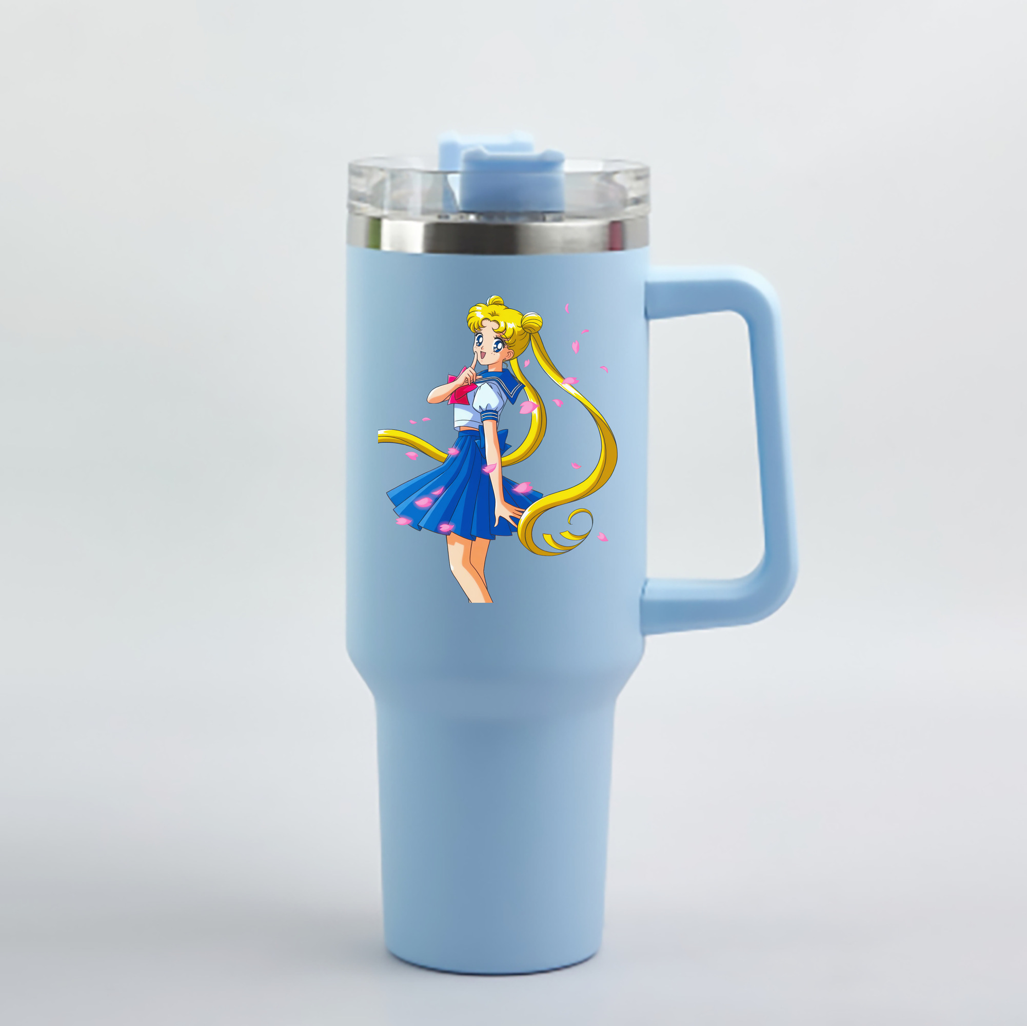 （画像用） 美少女戦士セーラームーン 愛野 美奈子 あいの みなこ Sailor Moon Aino Minako 1200mL車用タンブラー - クリスタルステッカー（プラスチックストロー付き）