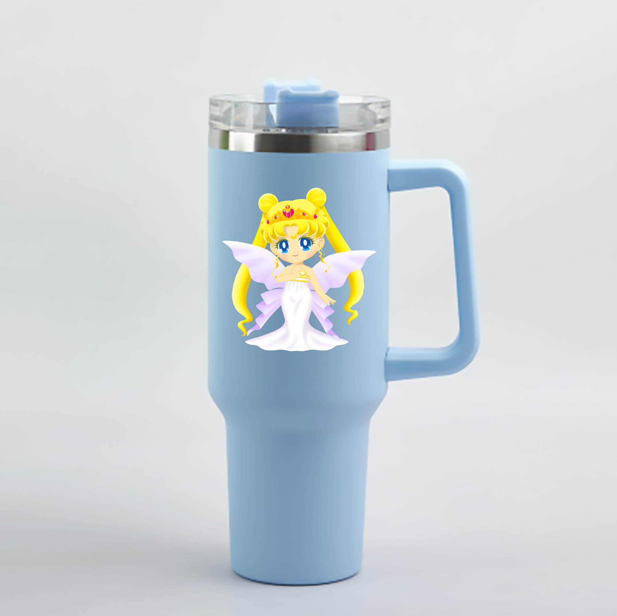 （画像用） 美少女戦士セーラームーン 愛野 美奈子 あいの みなこ Sailor Moon Aino Minako 1200mL車用タンブラー - クリスタルステッカー（プラスチックストロー付き）