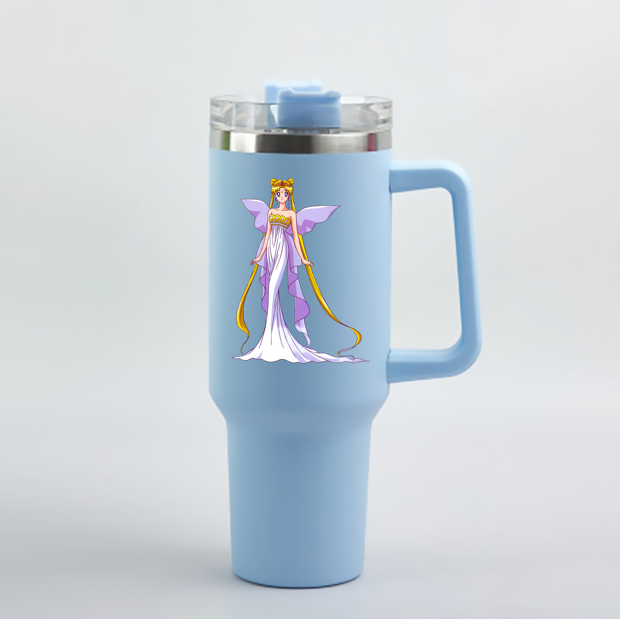 （画像用） 美少女戦士セーラームーン 愛野 美奈子 あいの みなこ Sailor Moon Aino Minako 1200mL車用タンブラー - クリスタルステッカー（プラスチックストロー付き）