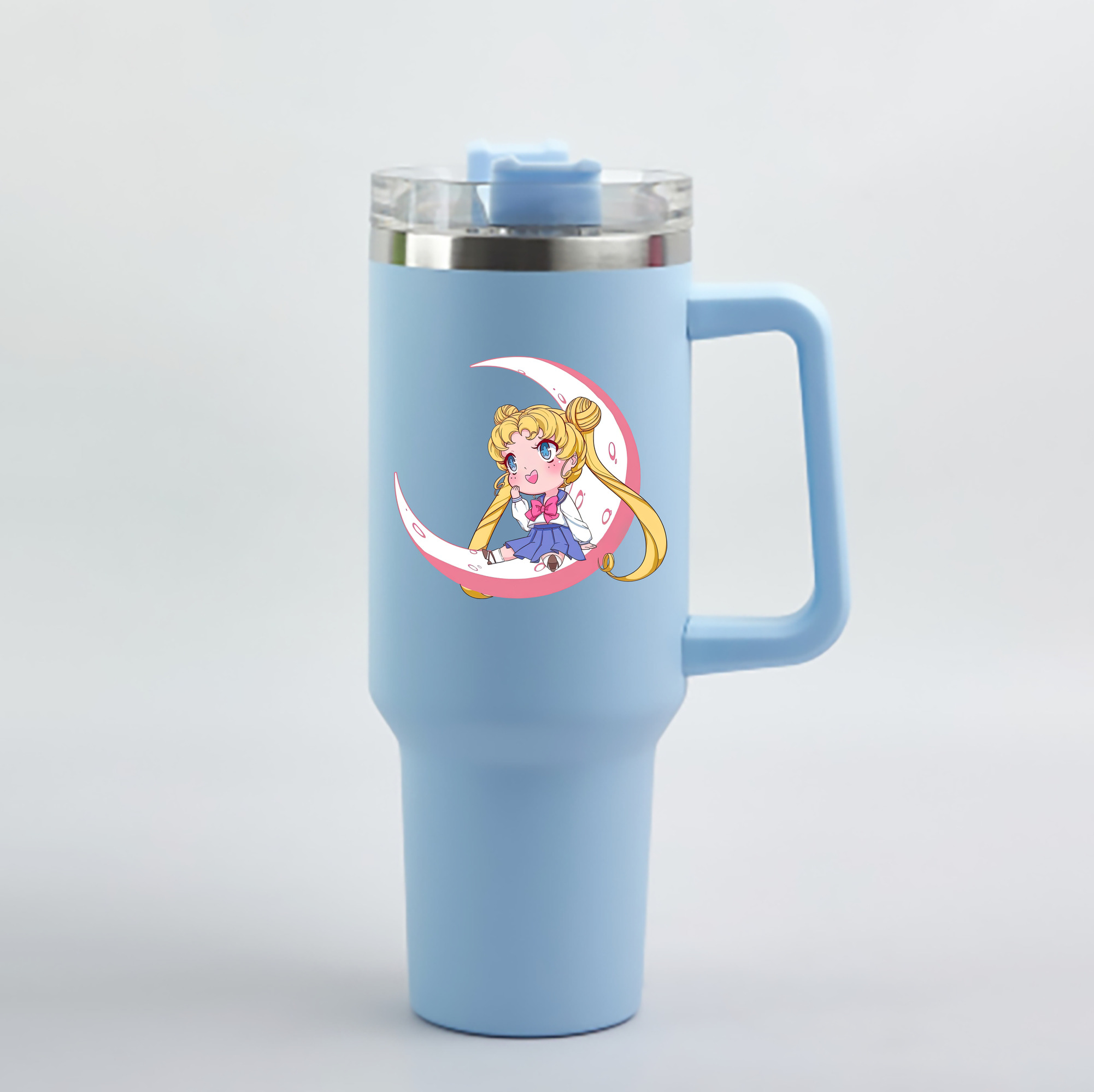 （画像用） 美少女戦士セーラームーン 愛野 美奈子 あいの みなこ Sailor Moon Aino Minako 1200mL車用タンブラー - クリスタルステッカー（プラスチックストロー付き）