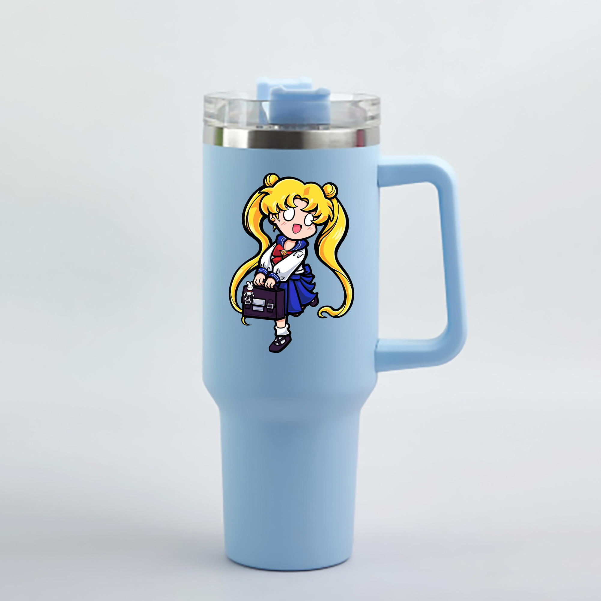 （画像用） 美少女戦士セーラームーン 愛野 美奈子 あいの みなこ Sailor Moon Aino Minako 1200mL車用タンブラー - クリスタルステッカー（プラスチックストロー付き）
