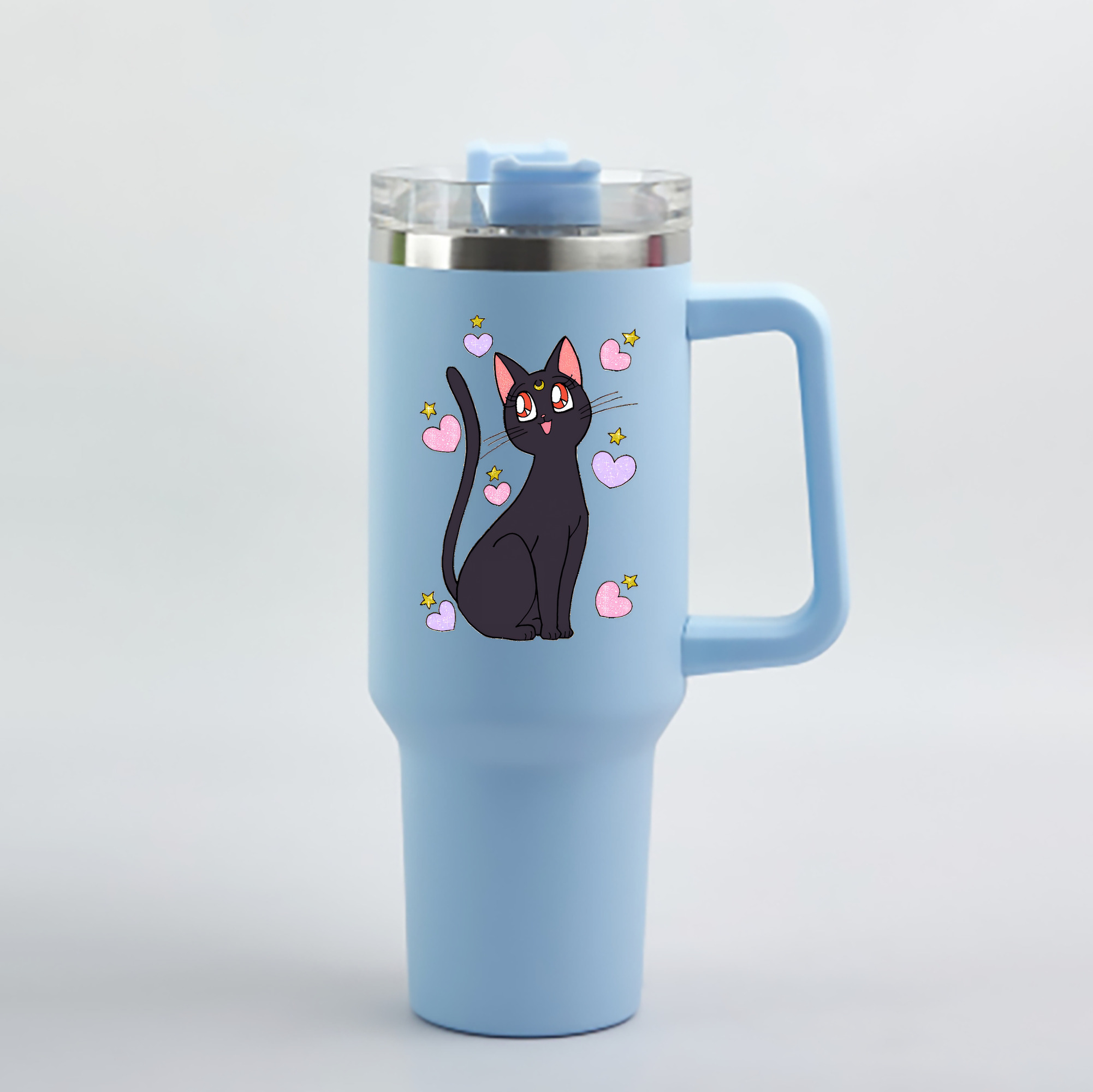 （画像用） 美少女戦士セーラームーン Sailor Moon 1200mL車用タンブラー - クリスタルステッカー（プラスチックストロー付き）