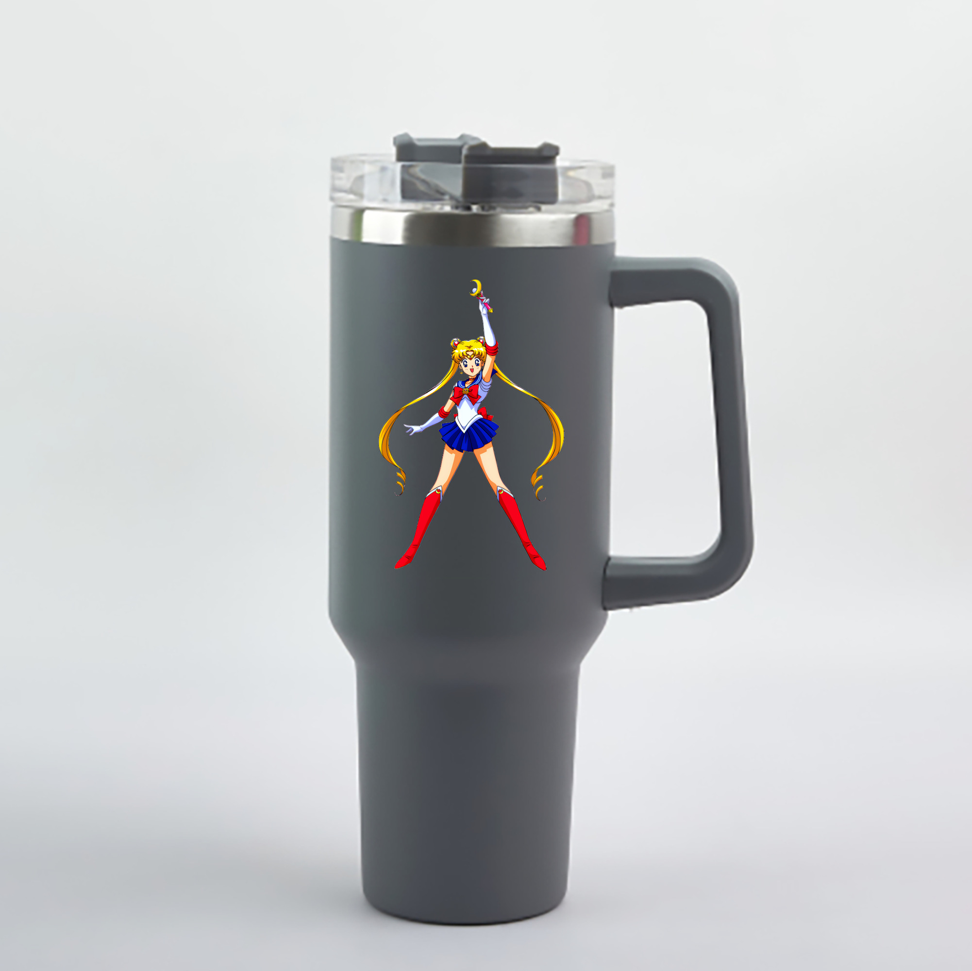 （画像用） 美少女戦士セーラームーン 月野 うさぎ つきの うさぎ Sailor Moon Tsukino Usagi 1200mL車用タンブラー - クリスタルステッカー（プラスチックストロー付き）